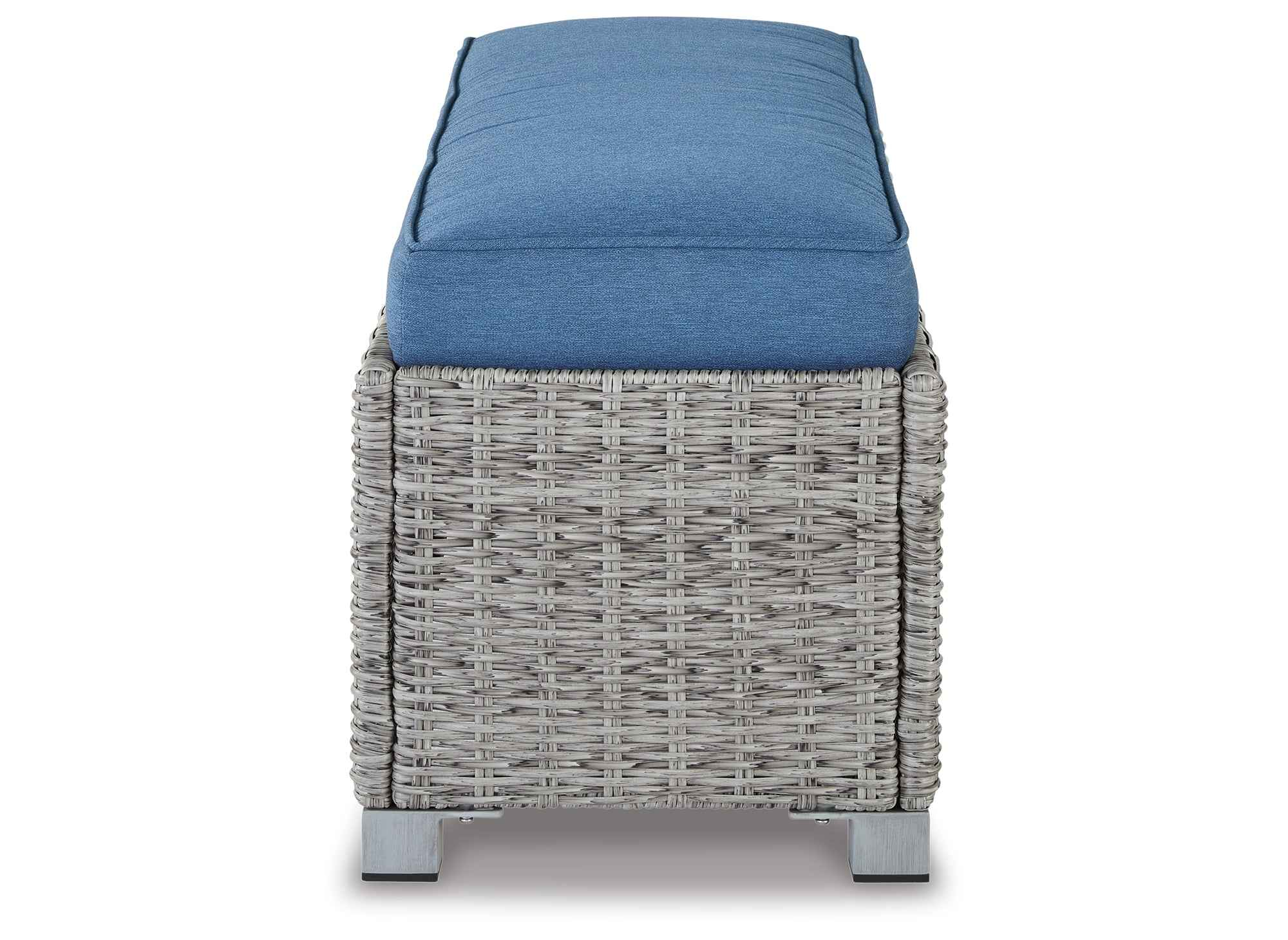 Naples Beach Light Gray Outdoor Bench with Cushion - Image 9
