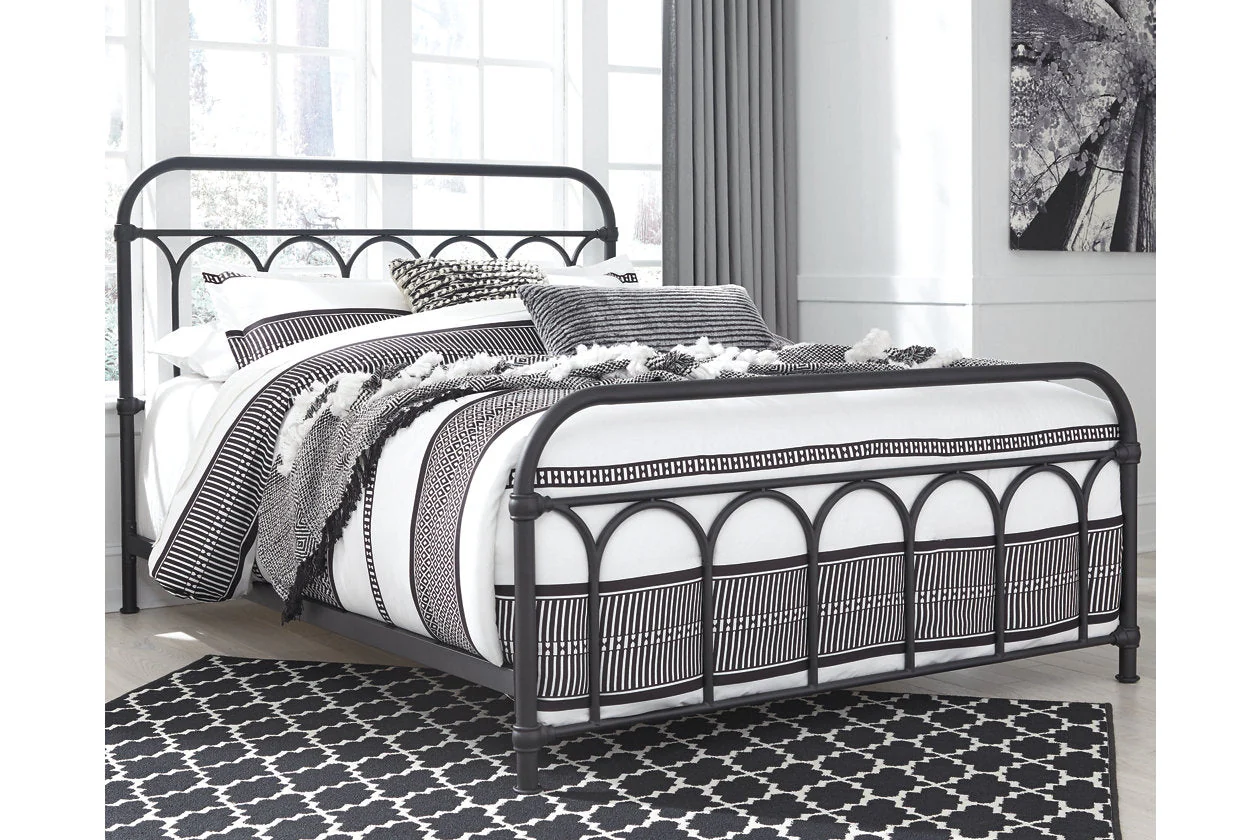 Nashburg Black Queen Metal Platform Bed - Image 2