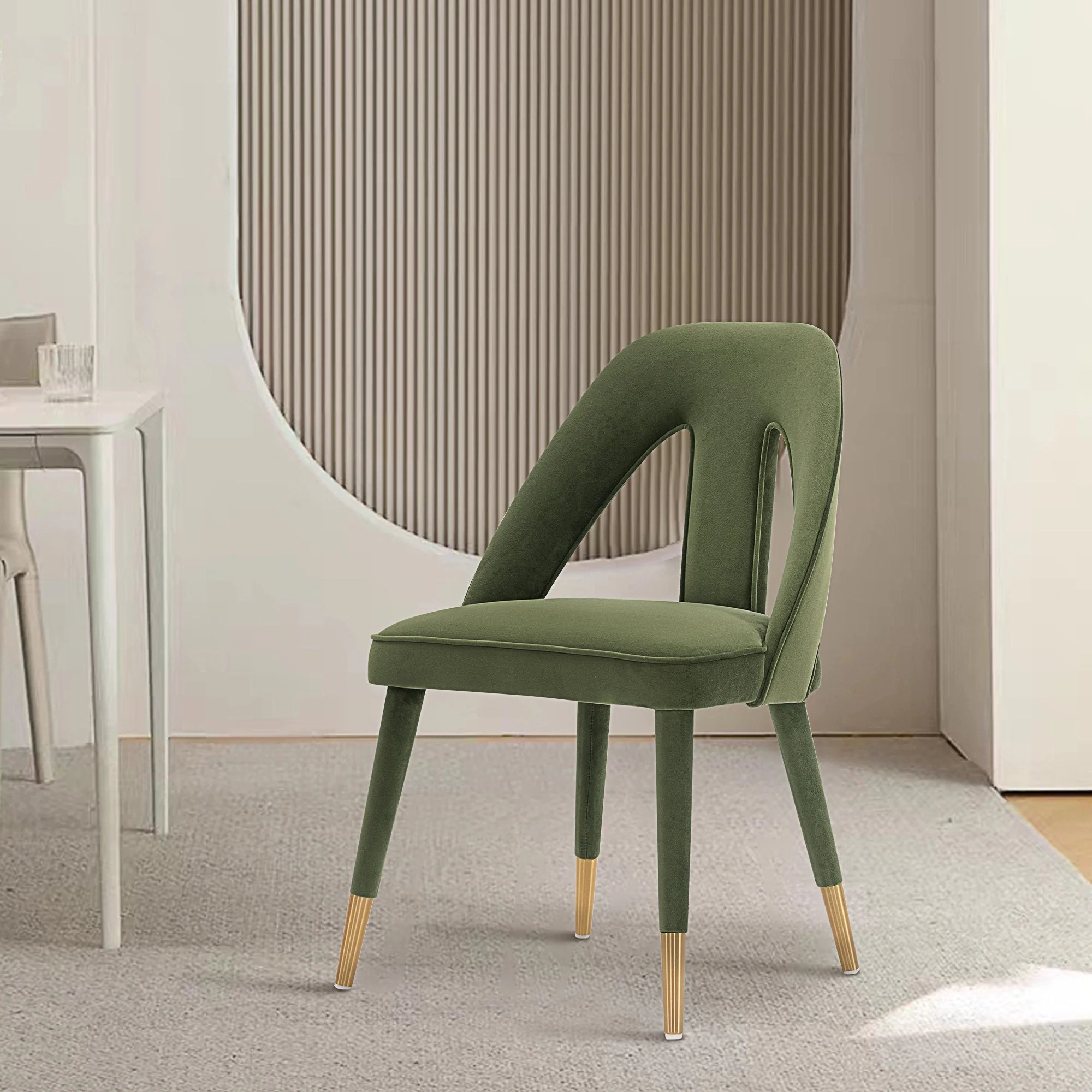 Neda Dining Chair in Olive Green - Image 2
