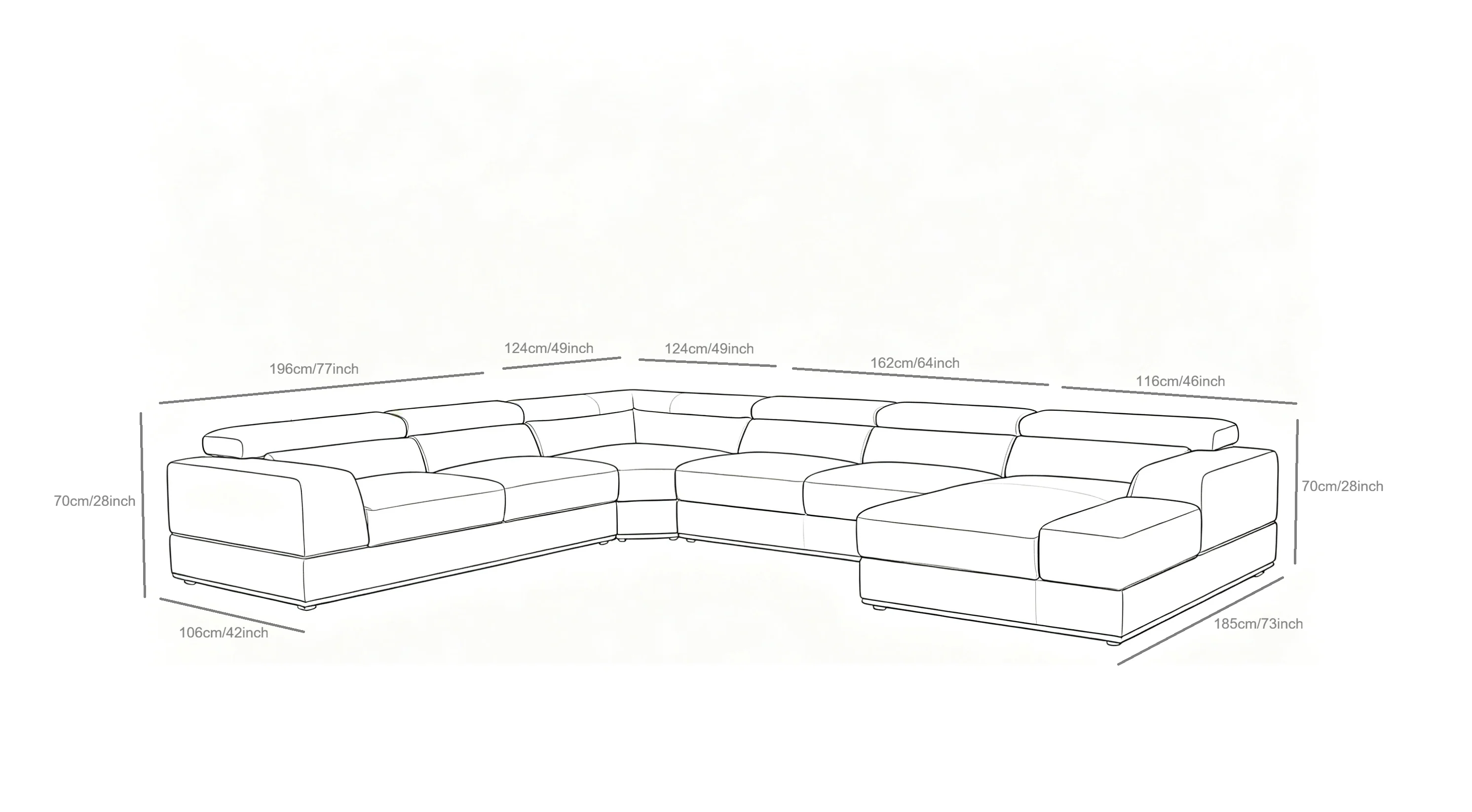 Nella Dark Grey 4-Piece Sectional - Image 13