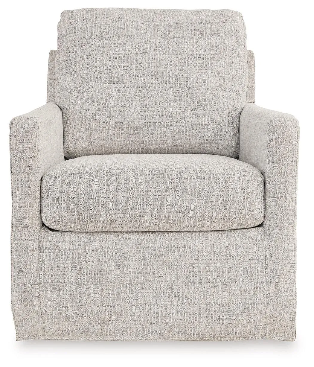 Nenana Next-Gen Nuvella Stone Swivel Glider Accent Chair - Image 3