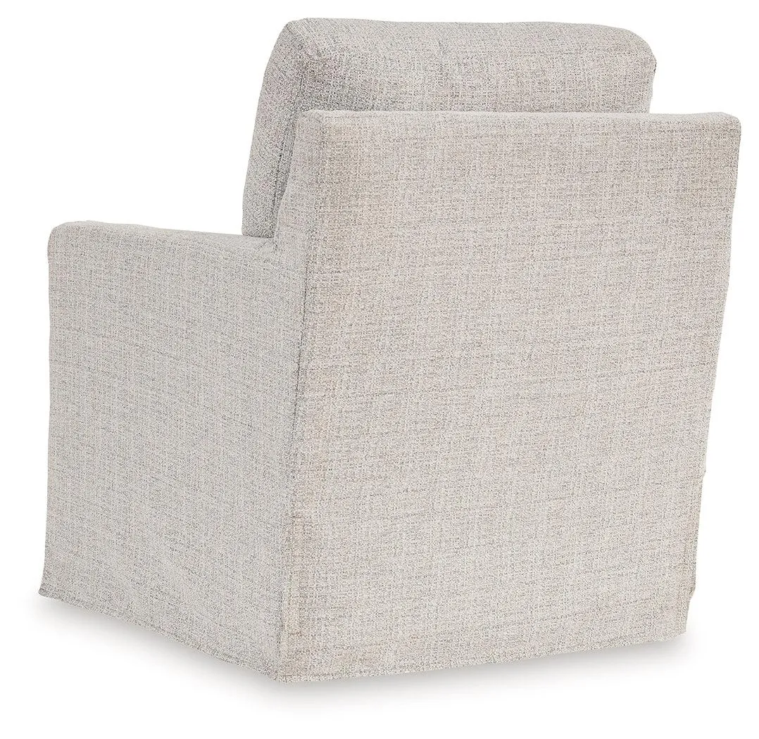 Nenana Next-Gen Nuvella Stone Swivel Glider Accent Chair - Image 5