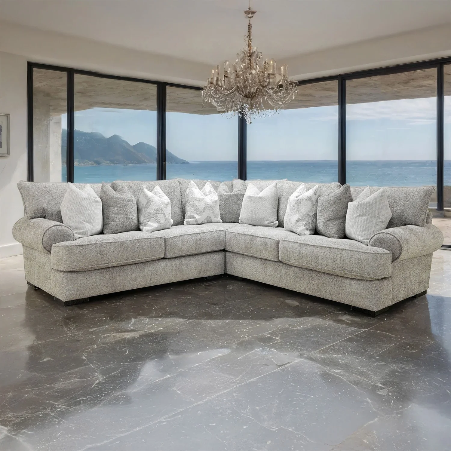 Nerone Gray Oversized Sectional