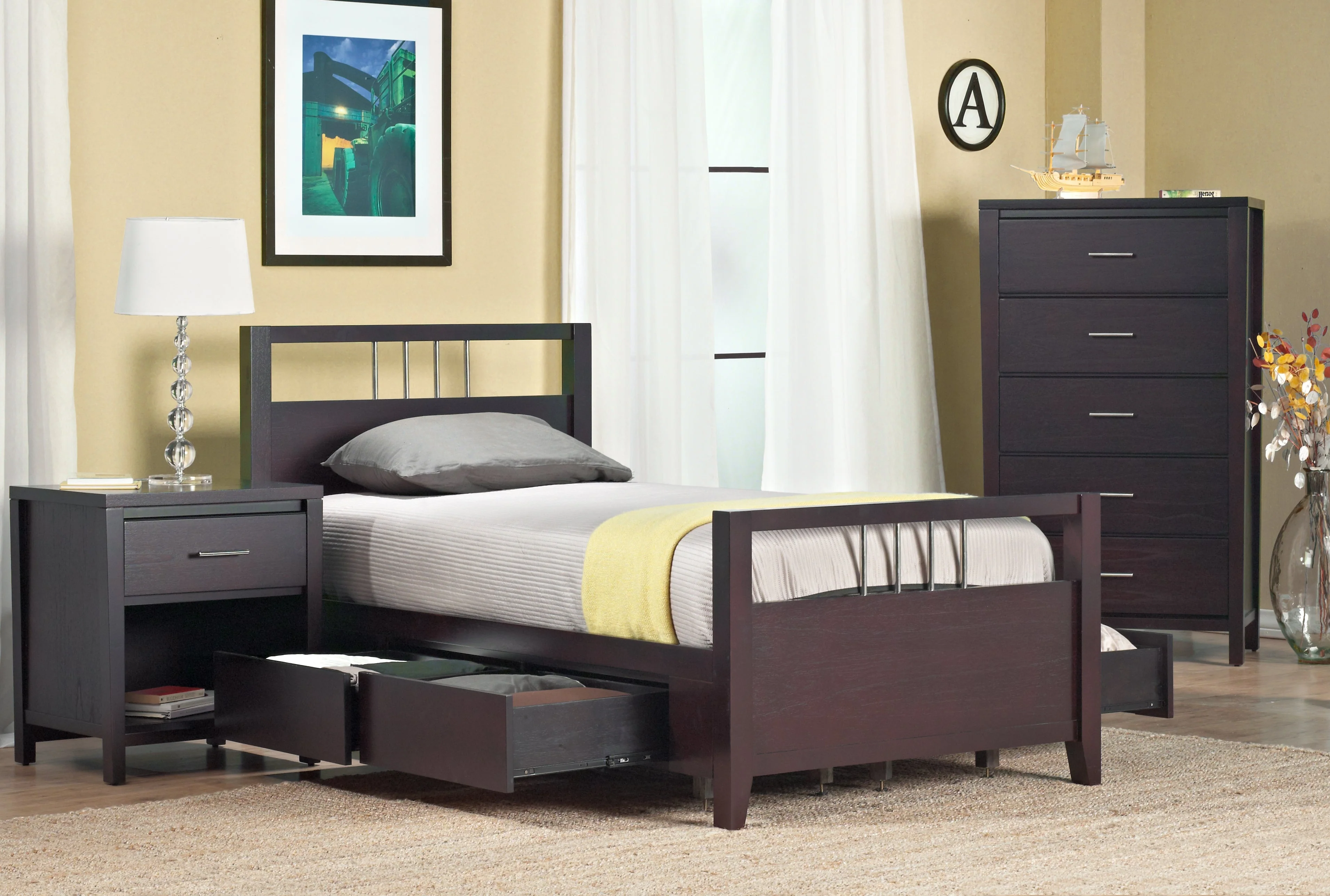 Nevis Full Platform Storage Bed in Espresso - Image 5