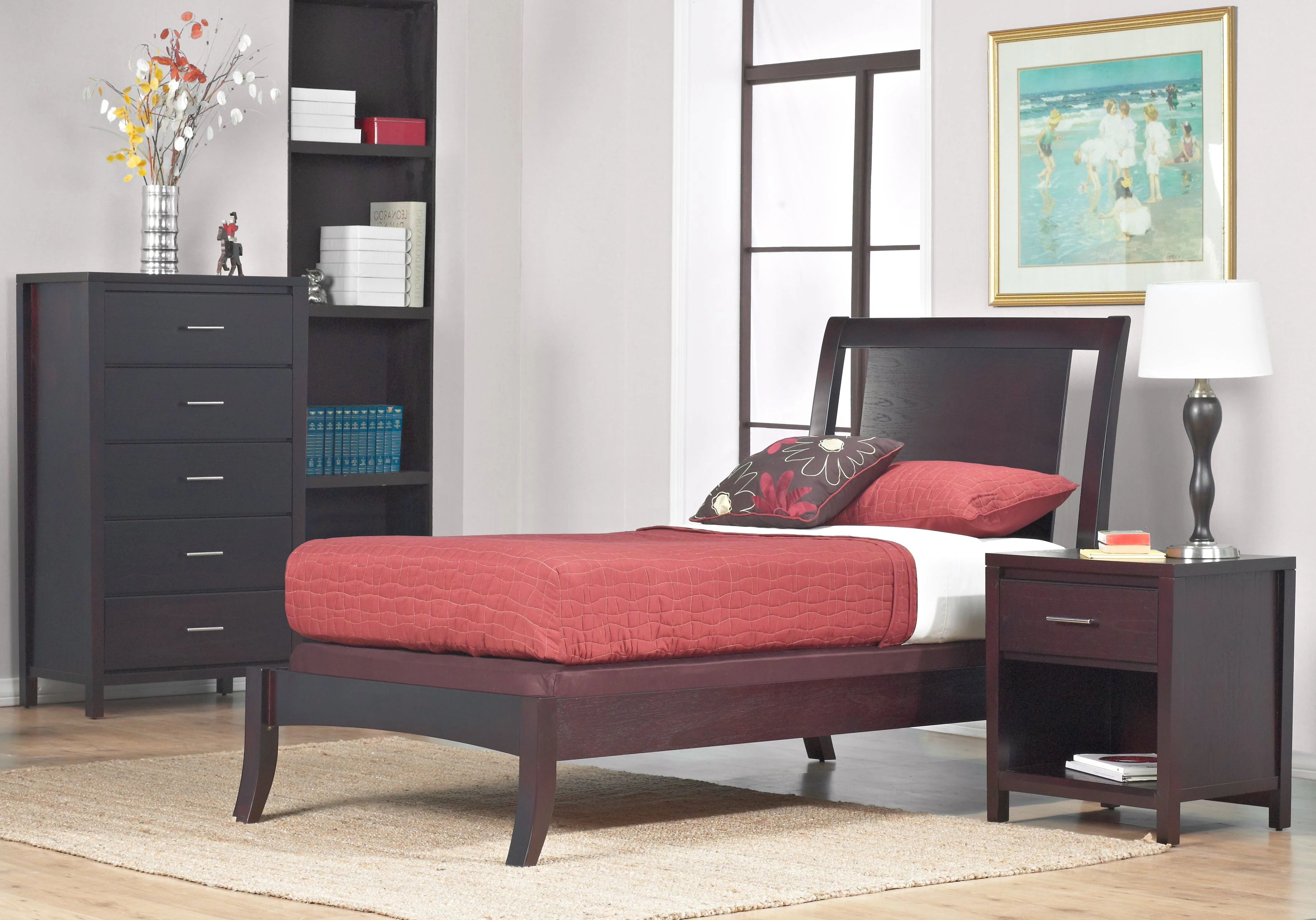 Nevis Wood California King Sleigh Bed in Espresso - Image 4