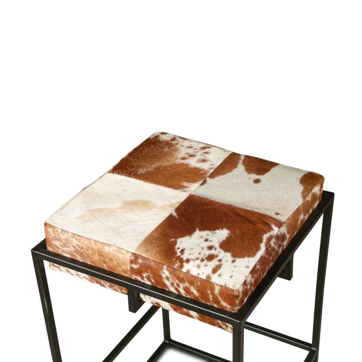 New York 17" Backless Counter Stool in Brown Cowhide - Image 5