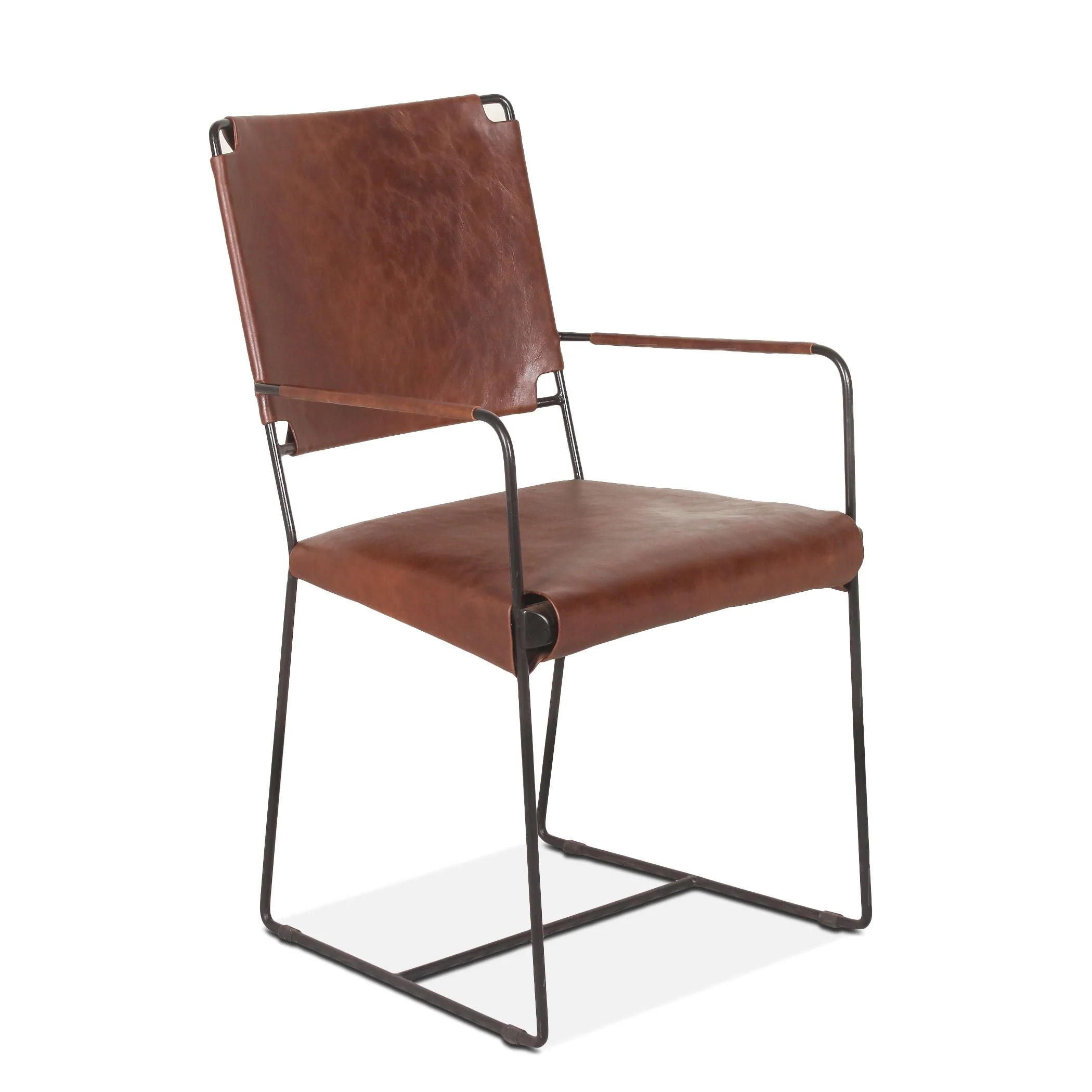 New York 20" Dining Armchair in Tobacco Leather - Image 6