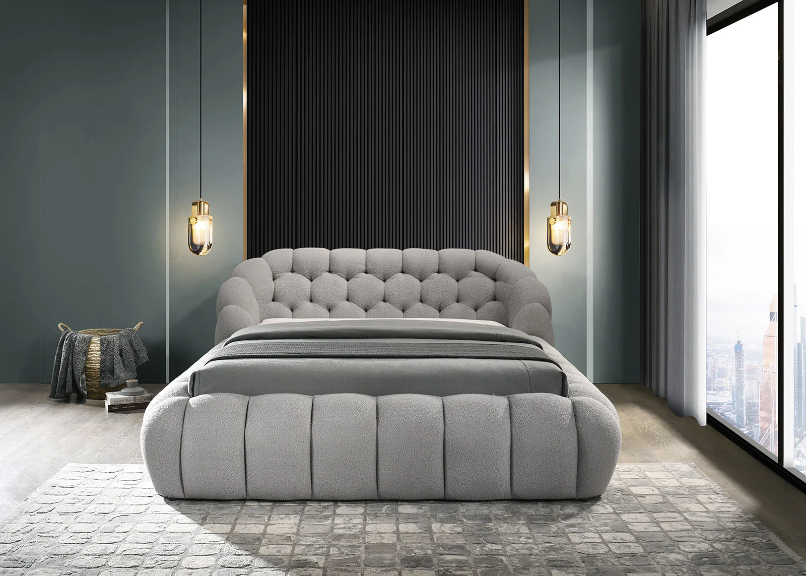 Newquay Gray King Bed