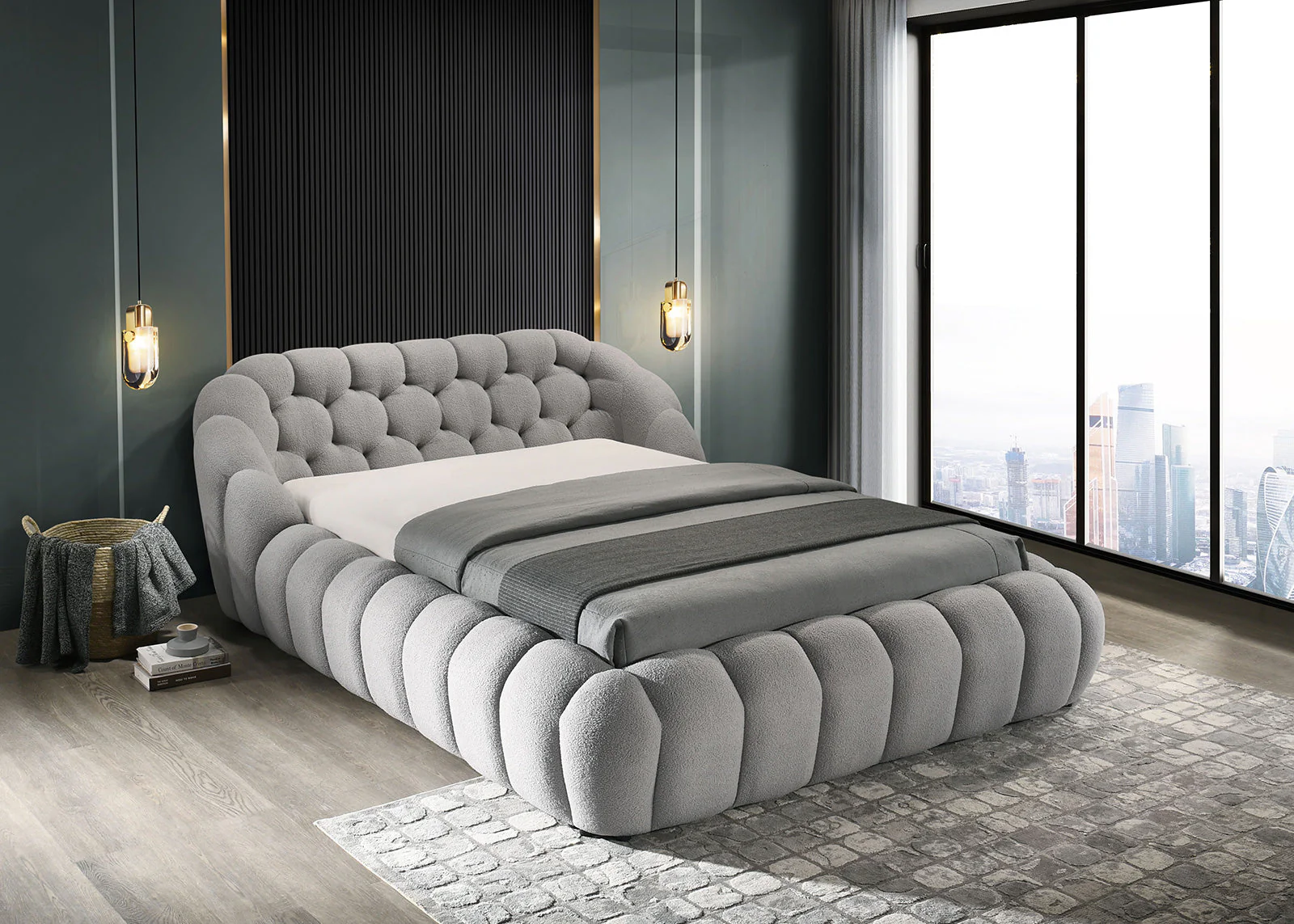 Newquay Gray King Bed - Image 2