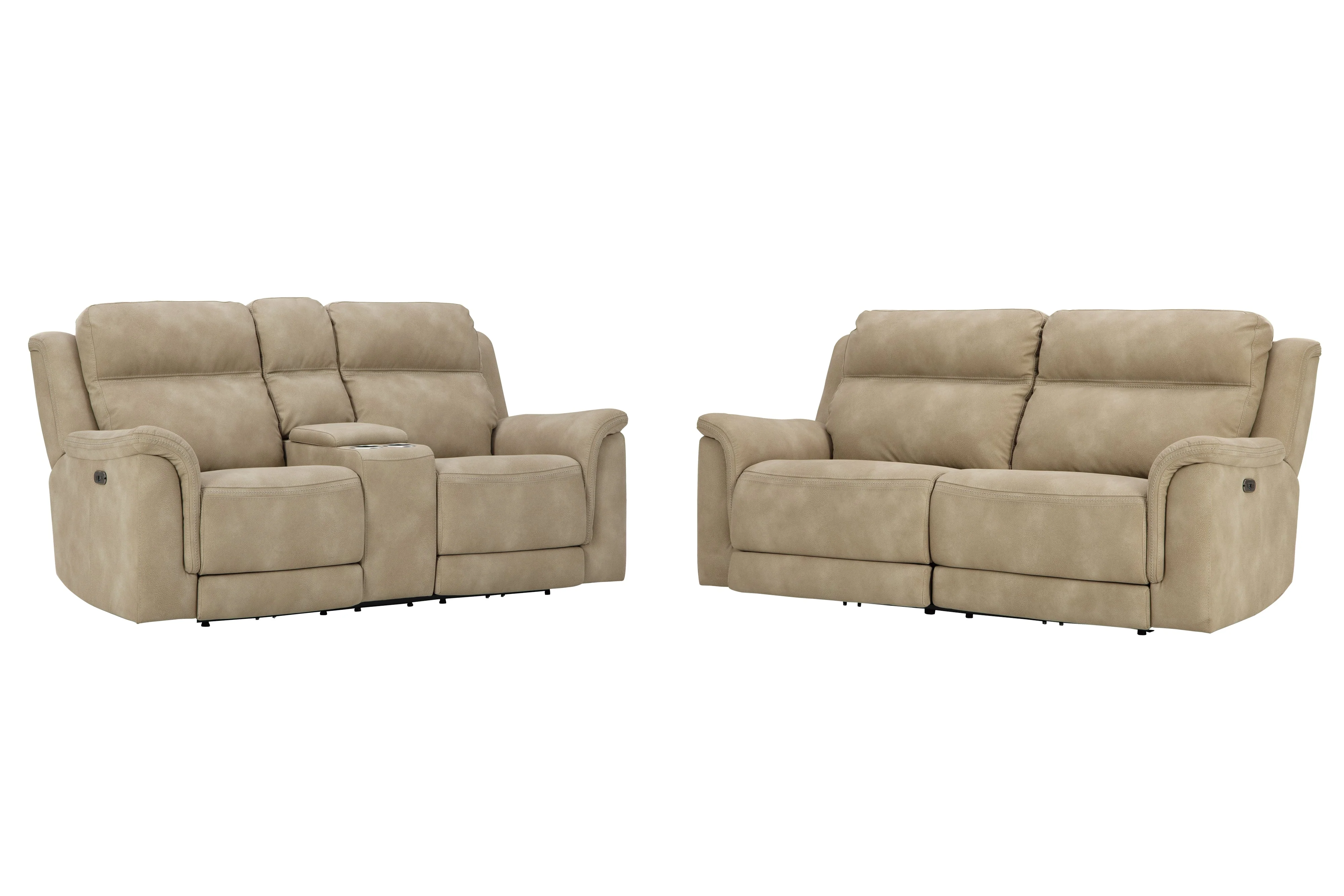 Next-Gen DuraPella Sand Performance Fabric Dual Power Reclining Sofa and Loveseat - Image 5