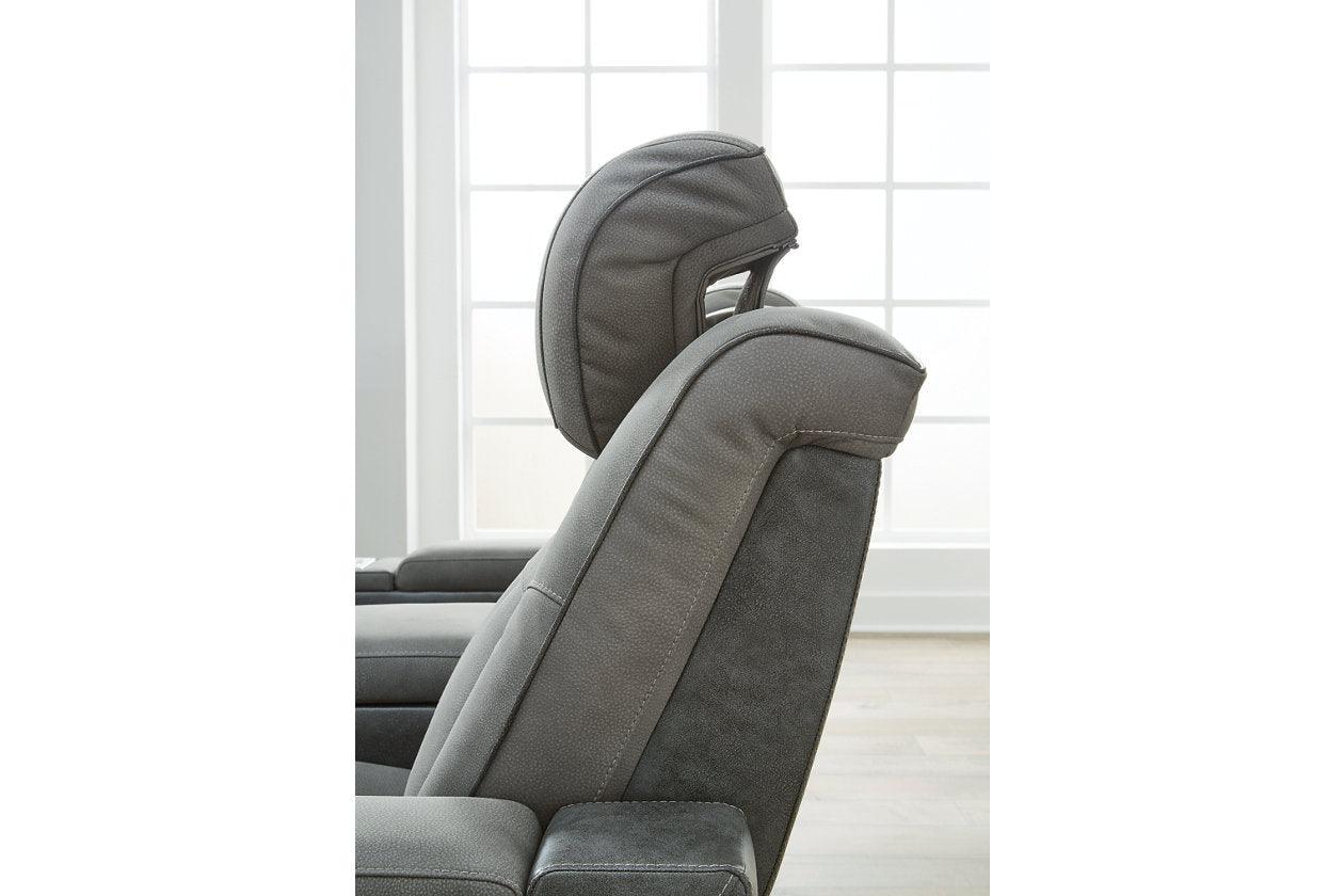 Next-Gen DuraPella Slate Fabric Dual Power Reclining Sofa - Image 7