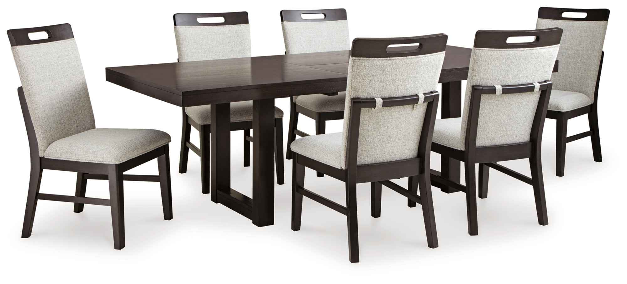 Neymorton Dark Grayish Brown Extendable Dining Room Set - Image 4