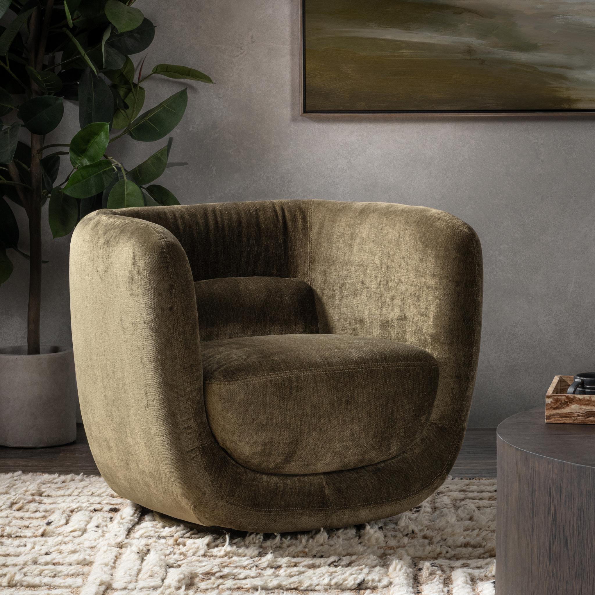 Nico Swivel Chair - Olive Green - Image 6