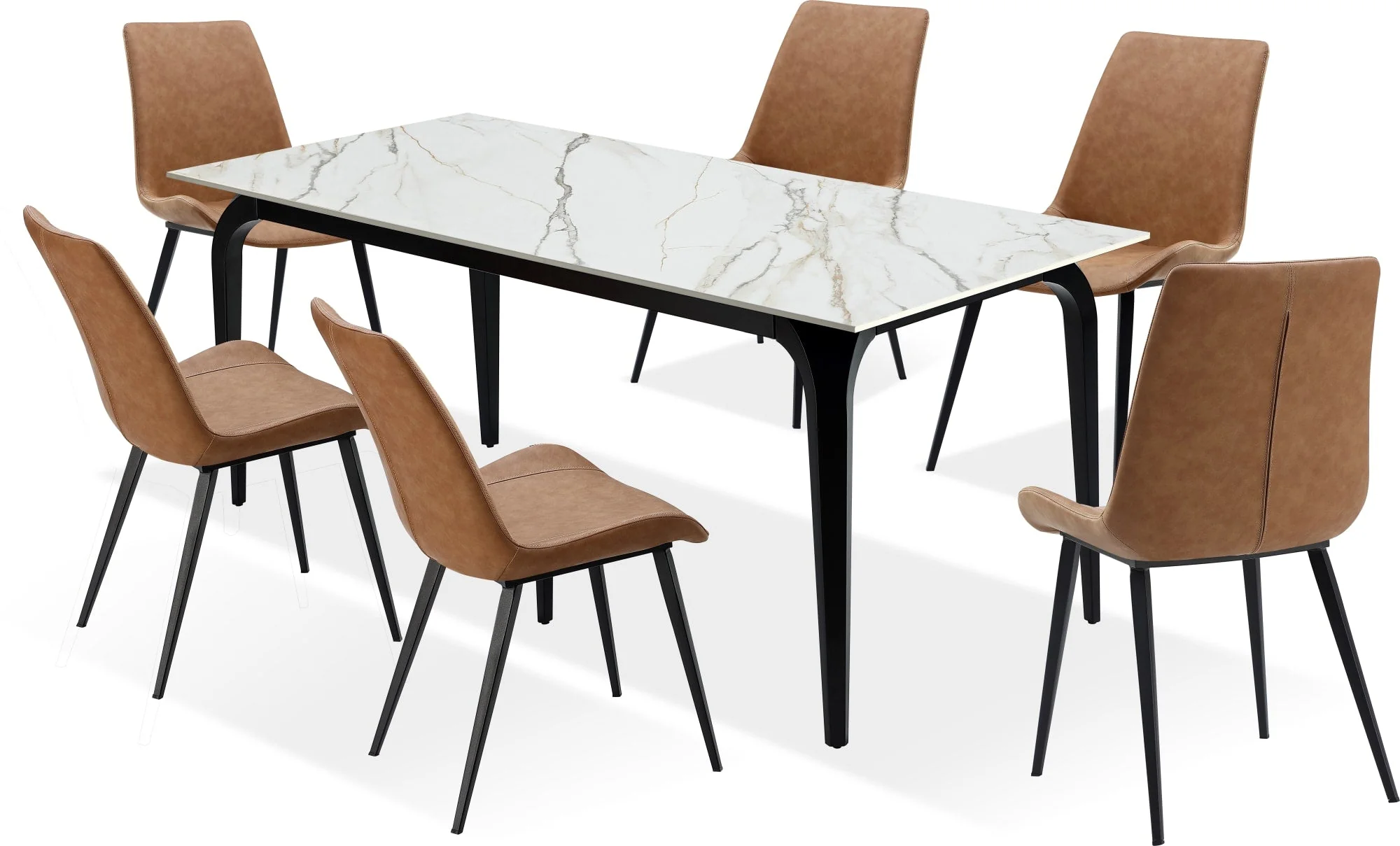 Nicoya White/Black Stone Top Rectangular Dining Table - Image 7