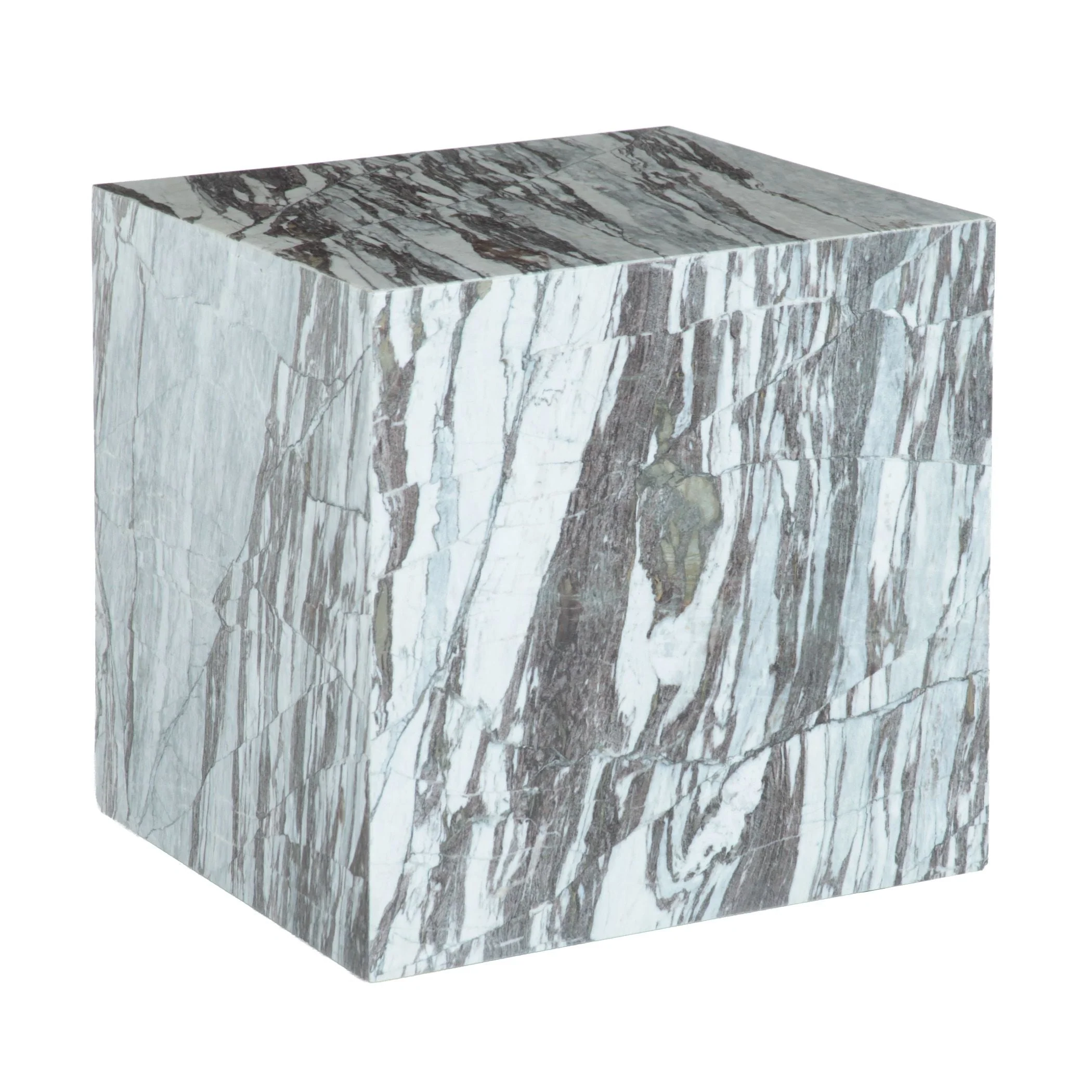 Nile 18" Drum Side Table in Calacatta Viola Marble - Image 2