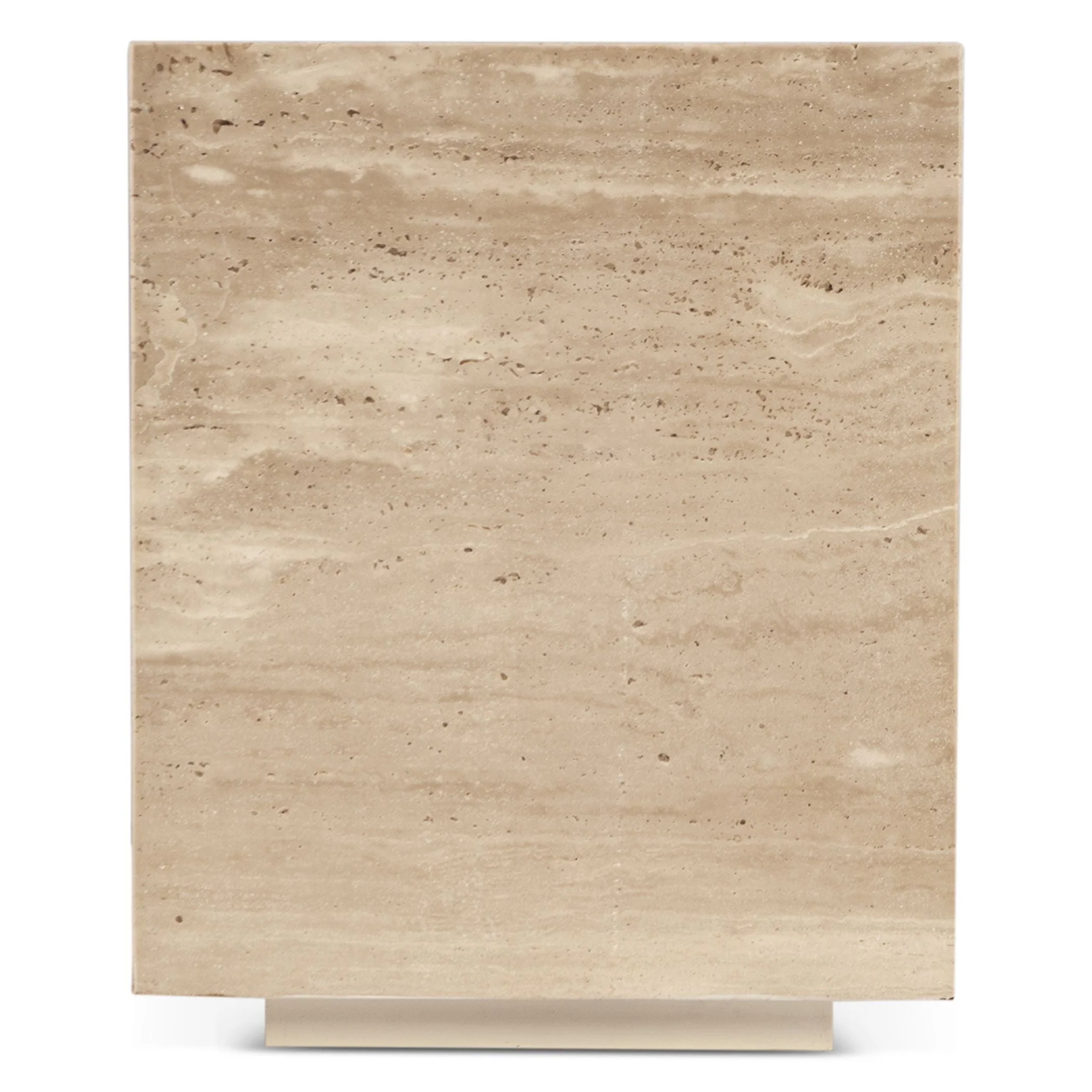 Nile 18" Drum Side Table in Travertine Stone - Image 4