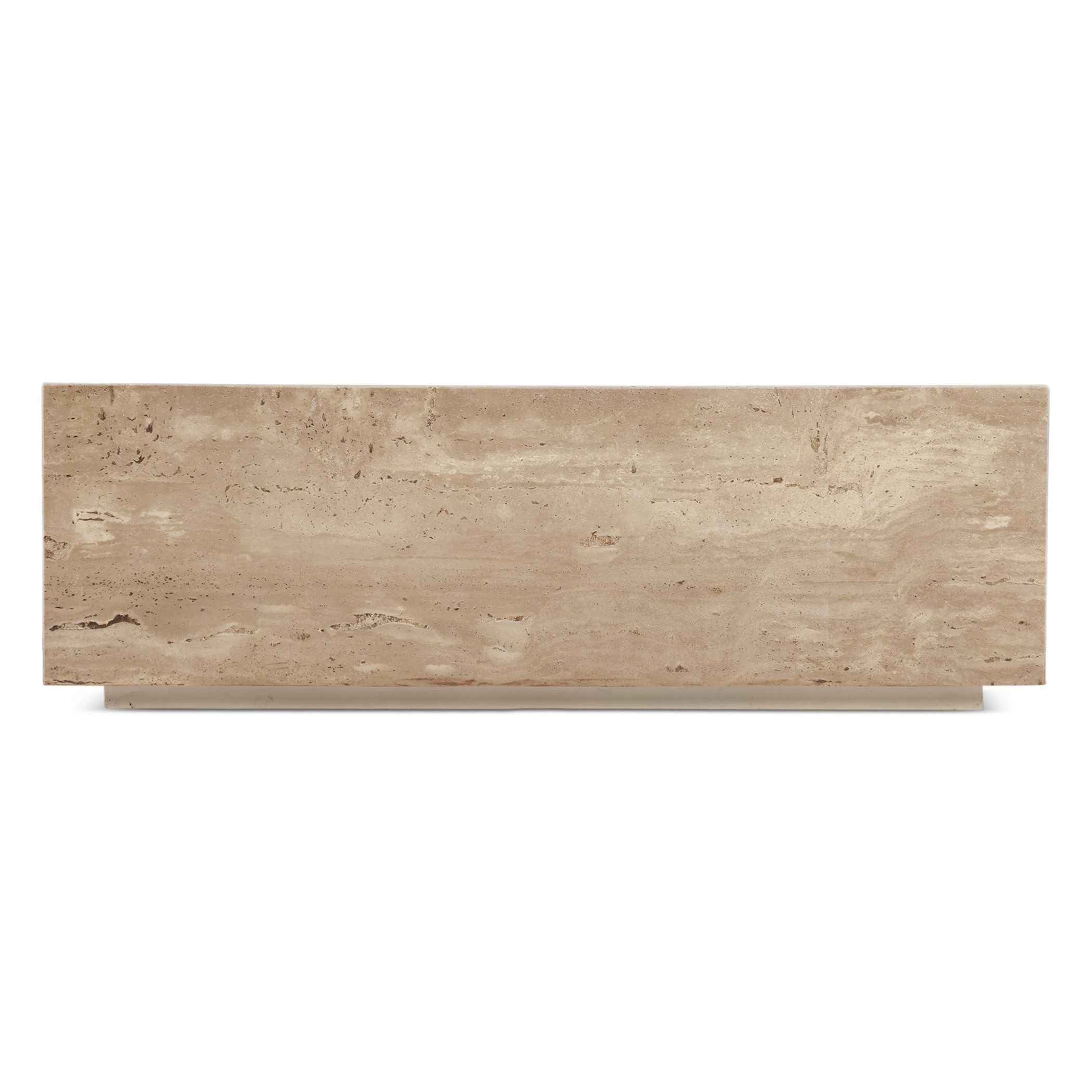 Nile 50" Drum Coffee Table in Travertine Stone - Image 6