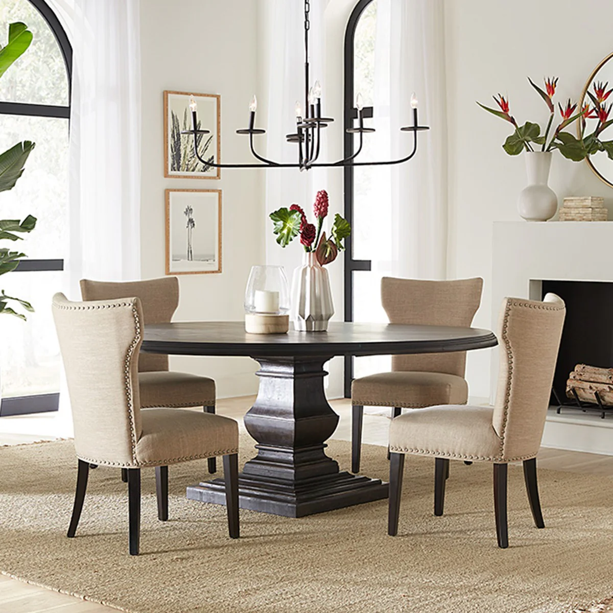 Nimes 60" Round Dining Table in Vintage Brown - Image 9