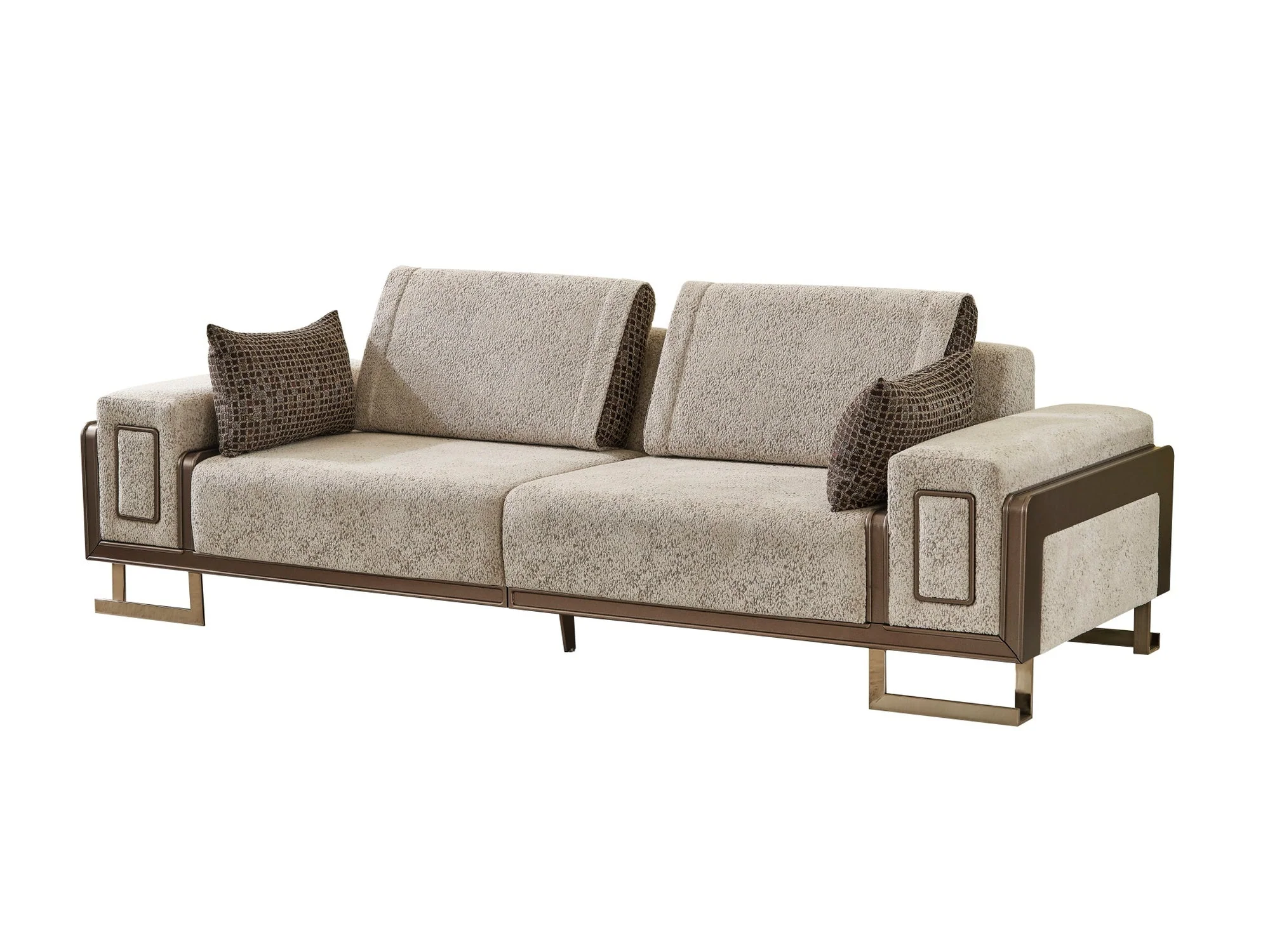 Nirvana 4-pieces (2 Four Seat Sofa & 2 Chair) Livingroom Set Beige - Image 12