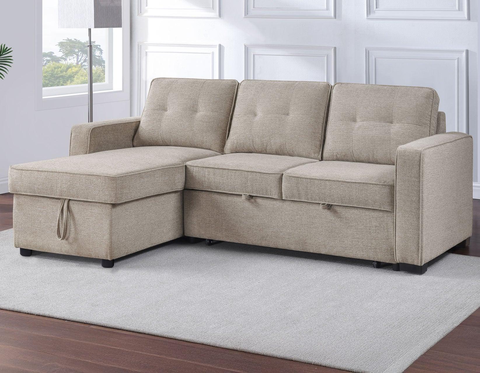 Noah Flippable, Convertible Storage Sleeper Chofa, Tan - Image 2
