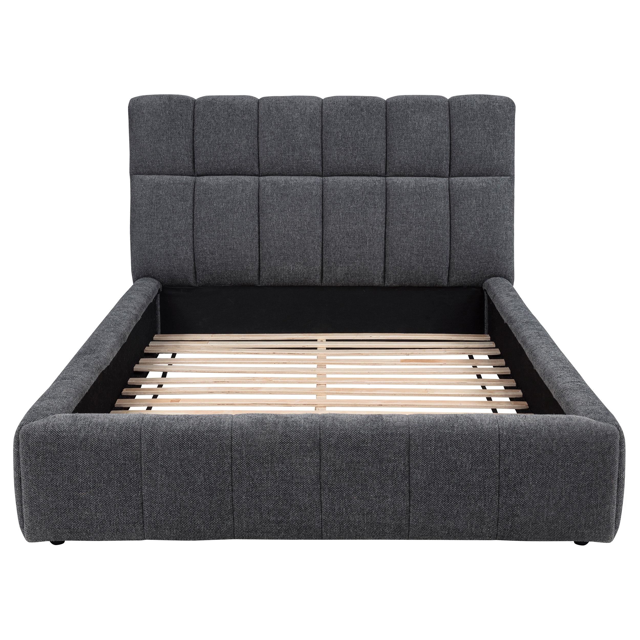 Nollet Gray 48-inch Upholstered California King Platform Bed - Image 4