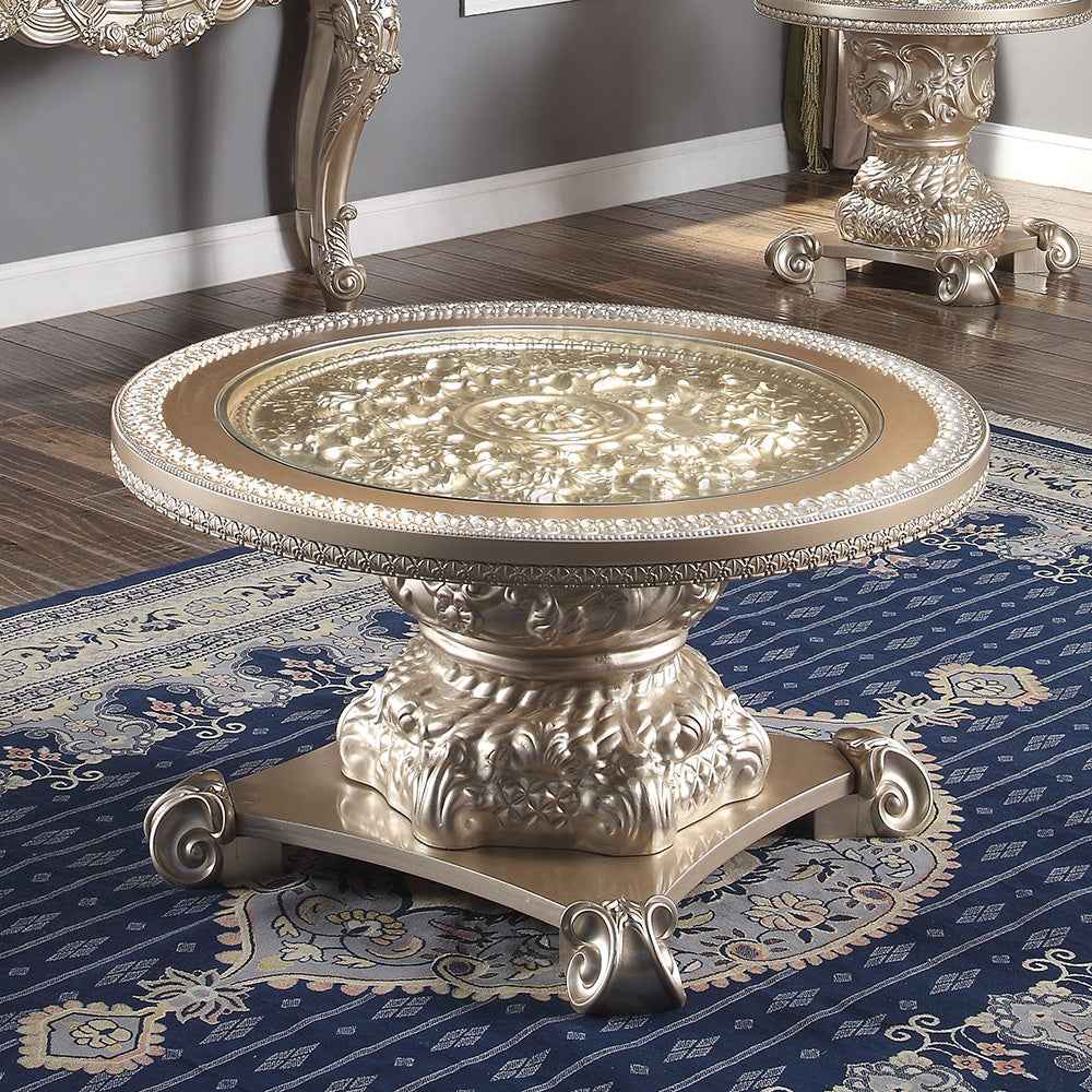 HD-328C Champagne Gold 3-Piece Coffee Table Set - Image 3
