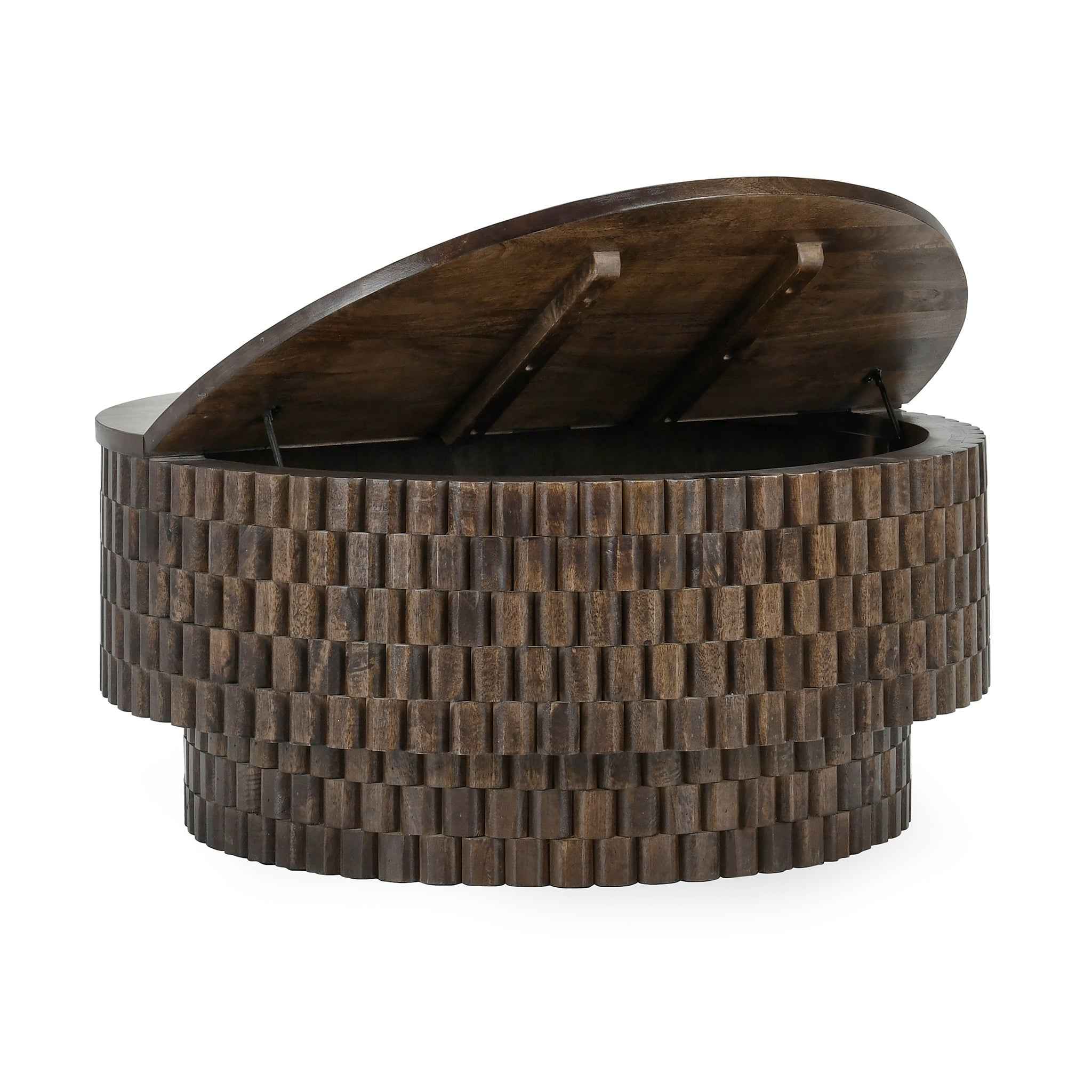 Norwood Coffee Table with Casters - Bark Brown - Image 2