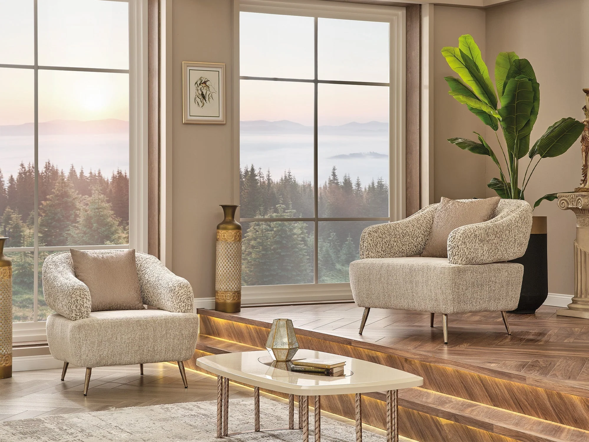 Nova Cream 3-pieces (Sofa & Loveseat & Chair) Living Room Set - Image 15