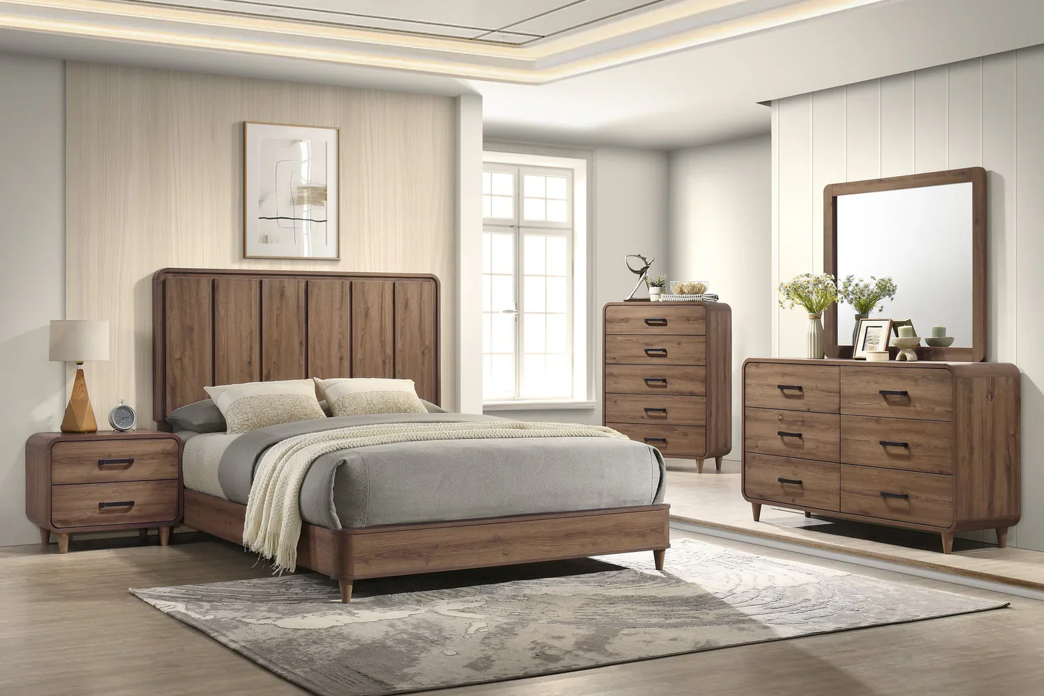 Nyomi Light Brown Queen Panel Bed - Image 4