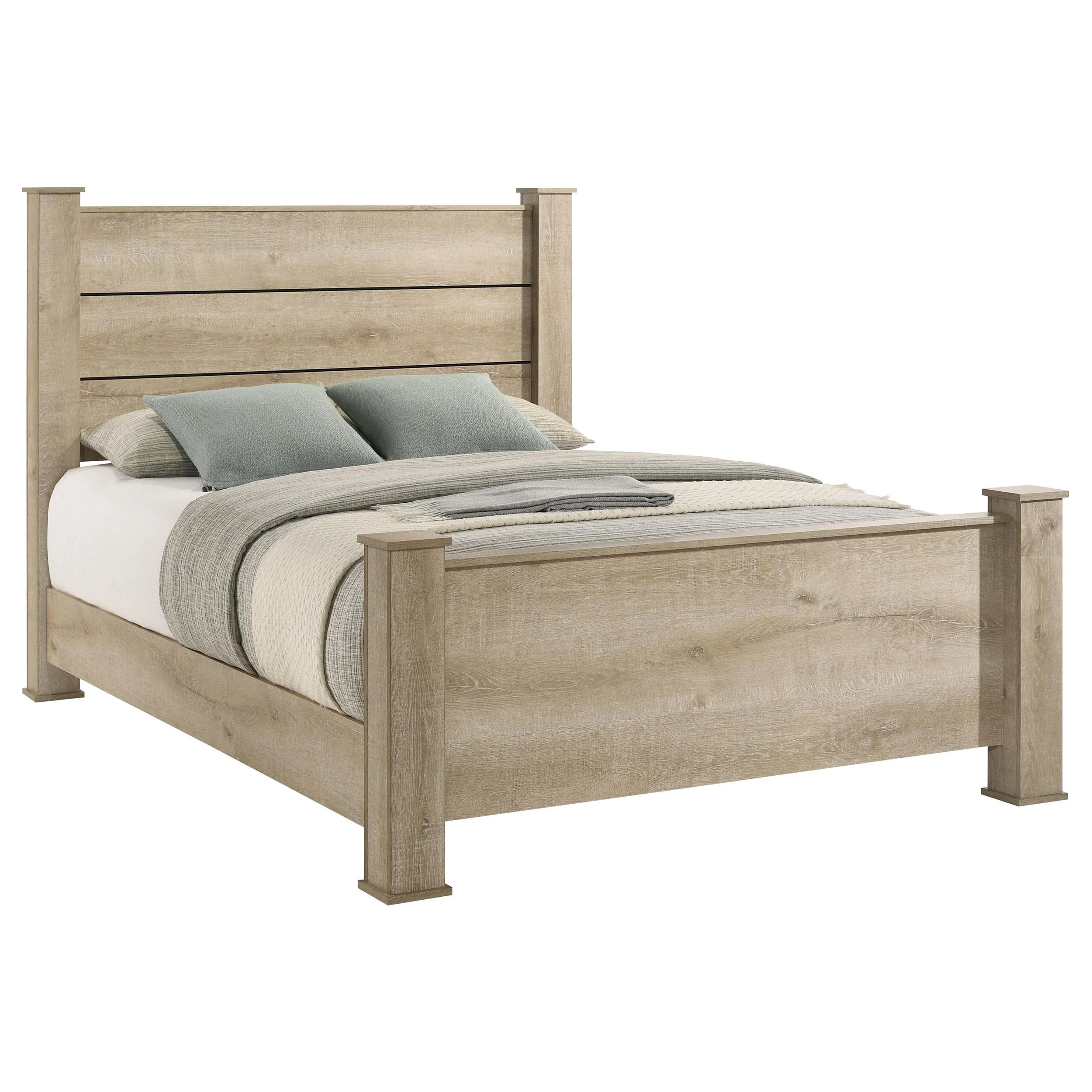 Oakglen Weathered Oak 55-inch Eastern King Panel Bed - Image 2