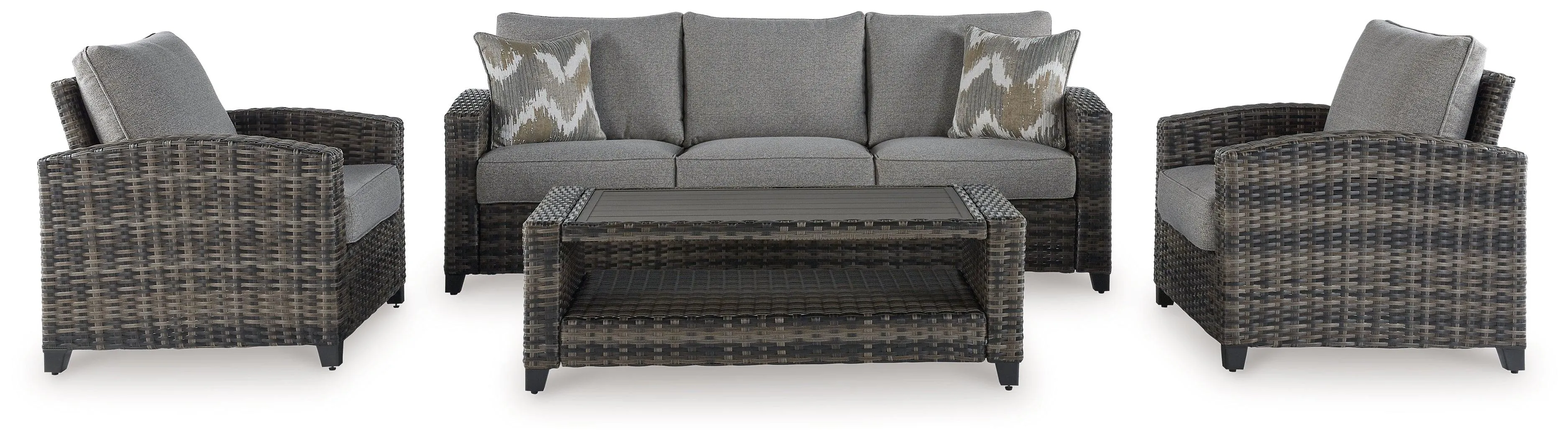 Oasis Court Gray 4-Piece Outdoor Conversation Set - Image 3