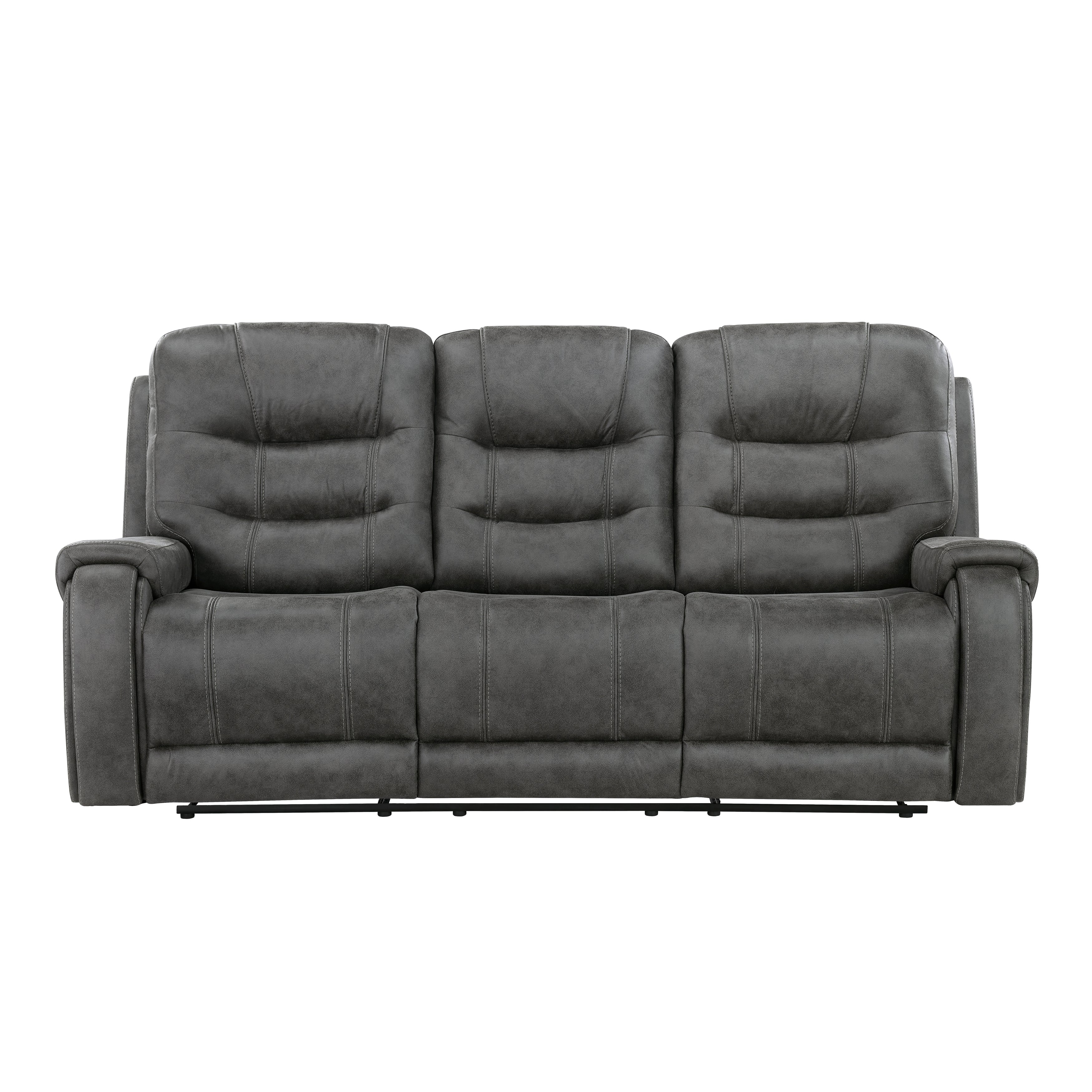 Oberon Dark Gray Double Reclining Living Room Set - Image 3