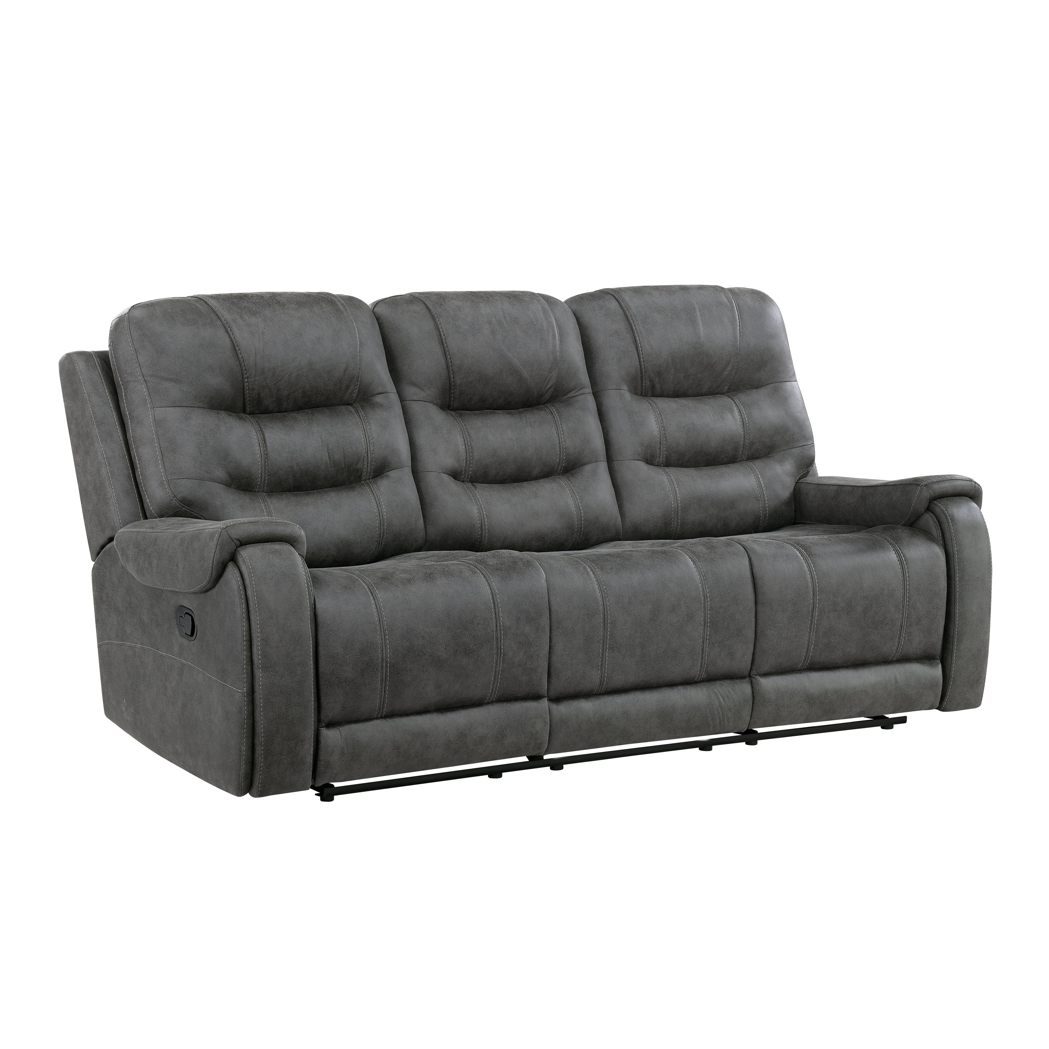 Oberon Dark Gray Double Reclining Living Room Set - Image 4