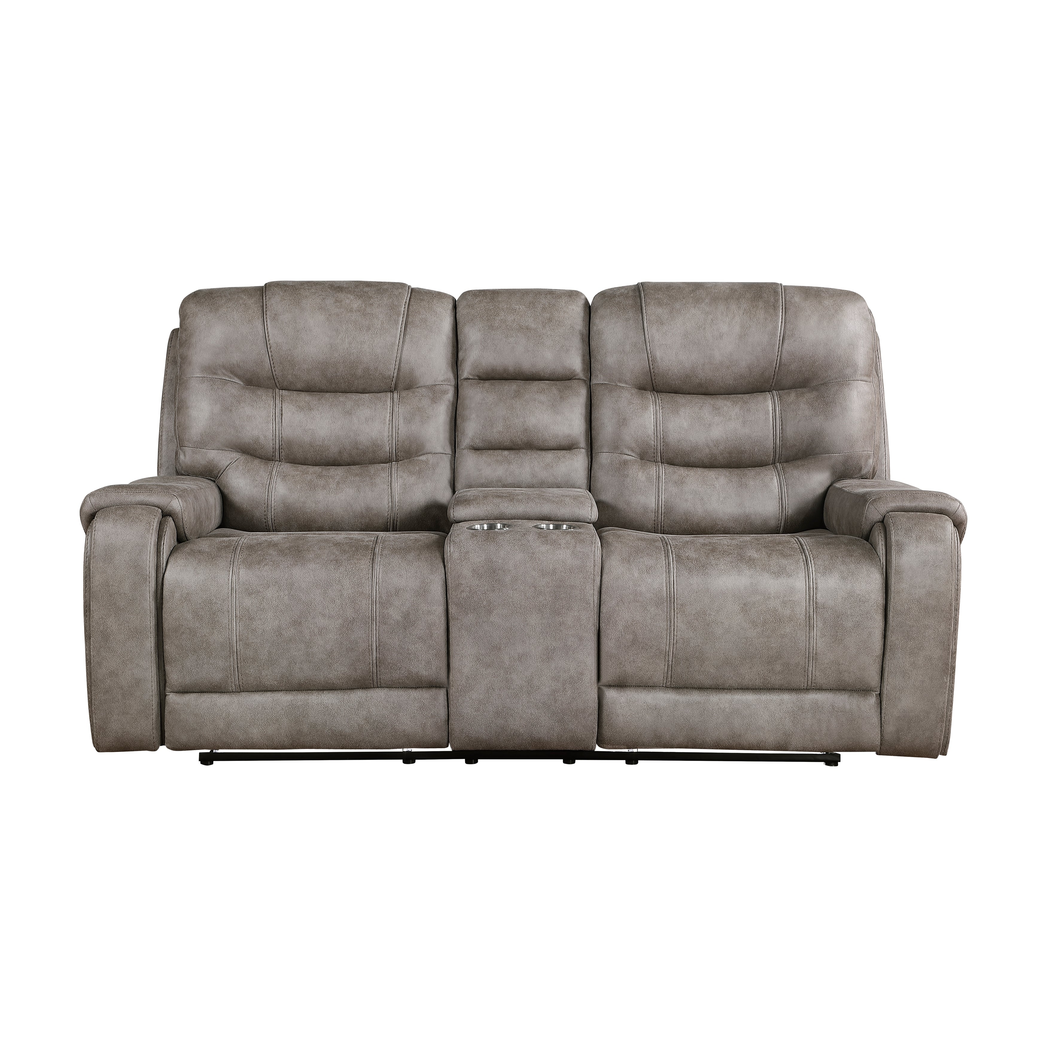 Oberon Grayish Brown Double Reclining Living Room Set - Image 7