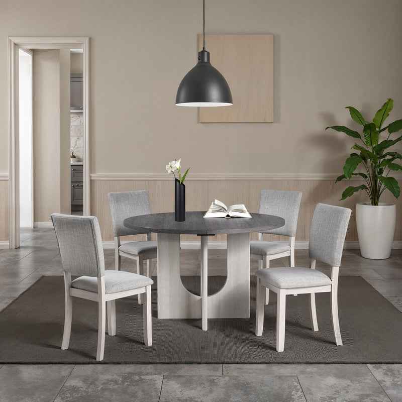 Oberto Gray 5 Pc. Round Dining Table Set - Image 2