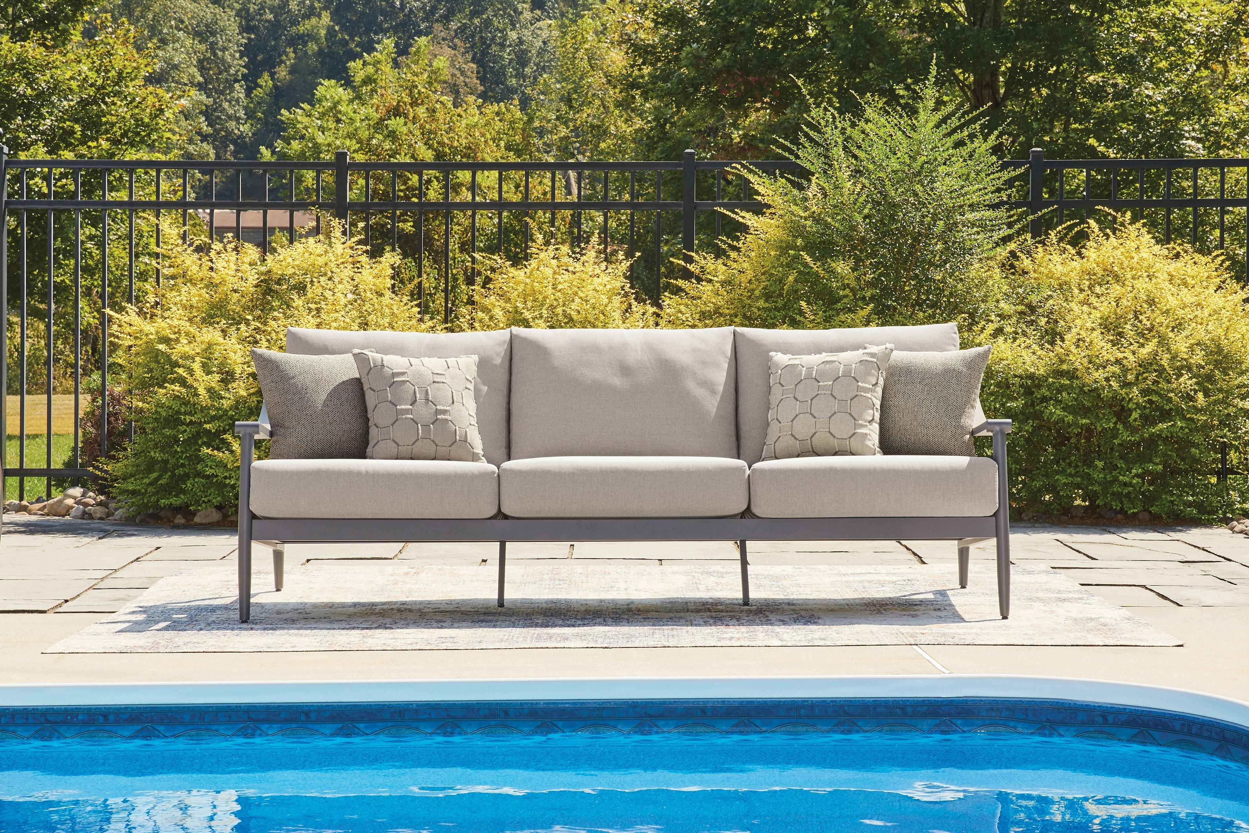 Ocean Beach Gray Outdoor Sofa and Loveseat - Image 9