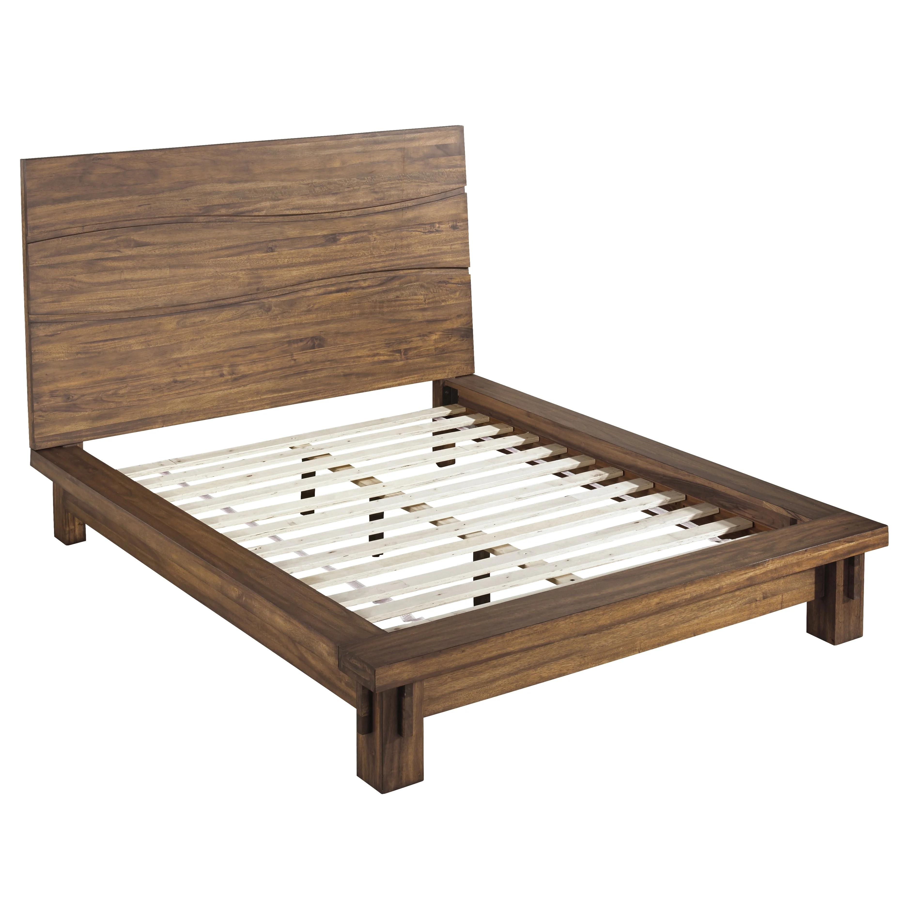 Ocean Solid Wood Queen Platform Bed in Natural Sengon - Image 9
