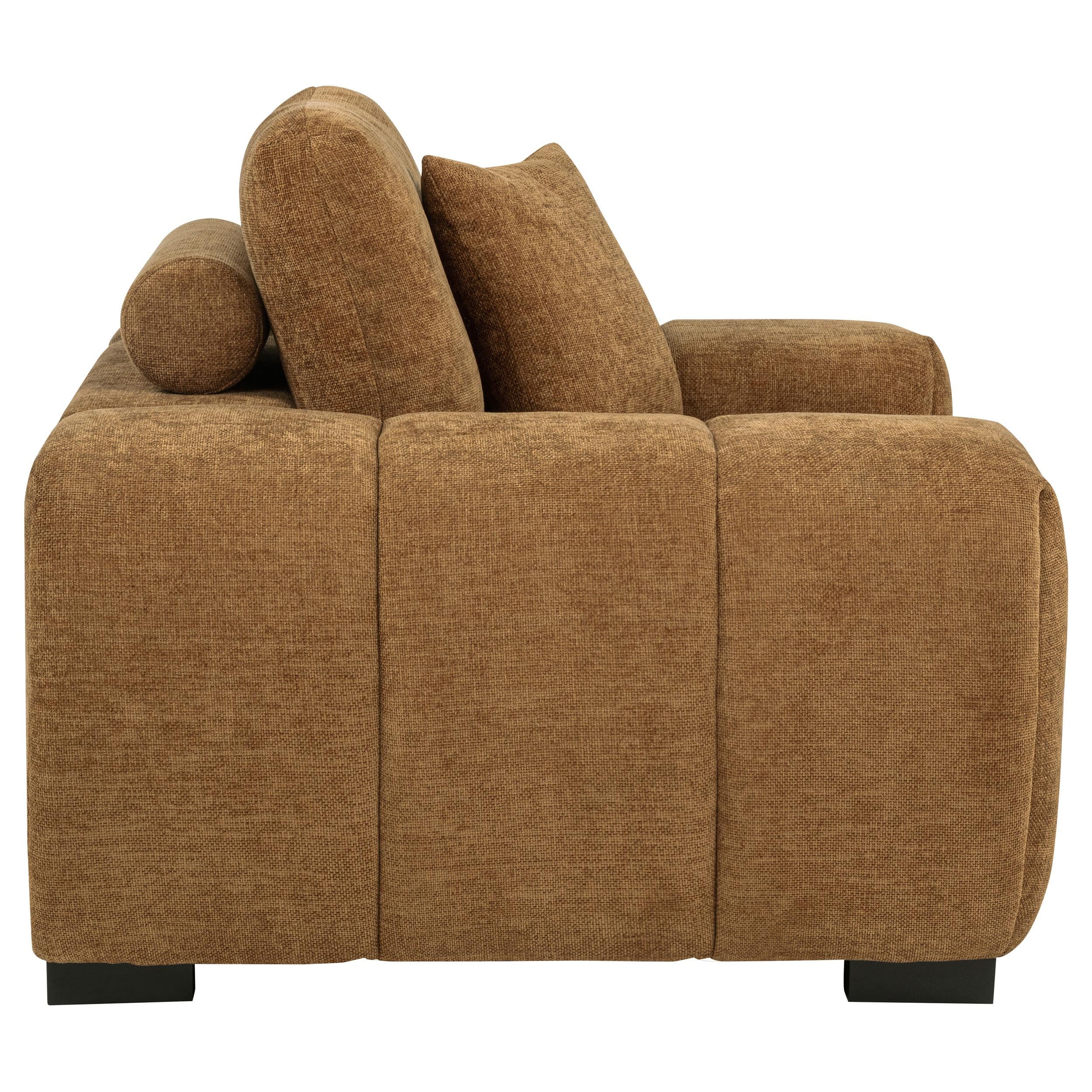 Octavia Amber Fabric Upholstered Track Arm Accent Chair - Image 5