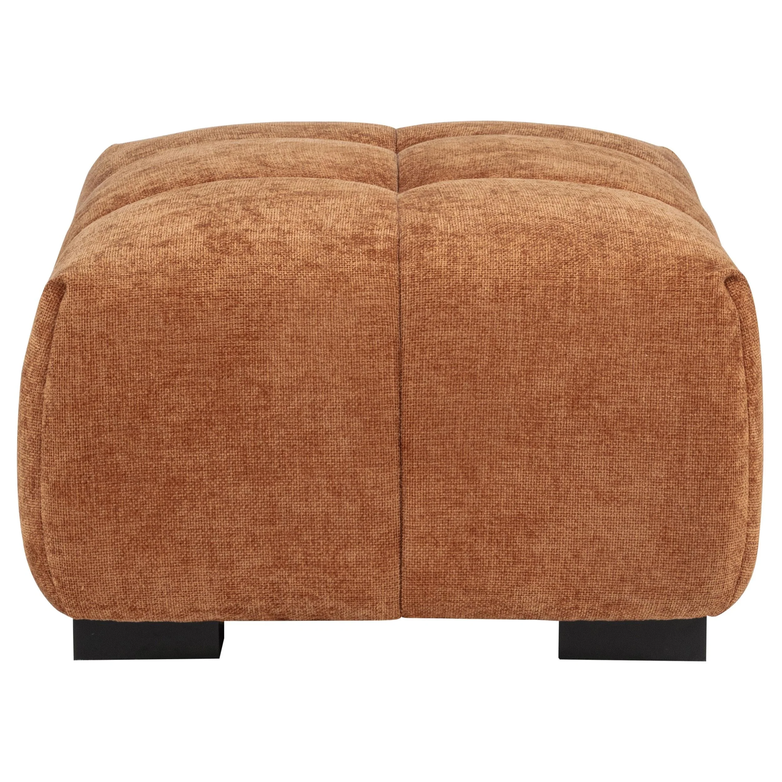 Octavia Orange Fabric Upholstered Rectangular Ottoman - Image 3