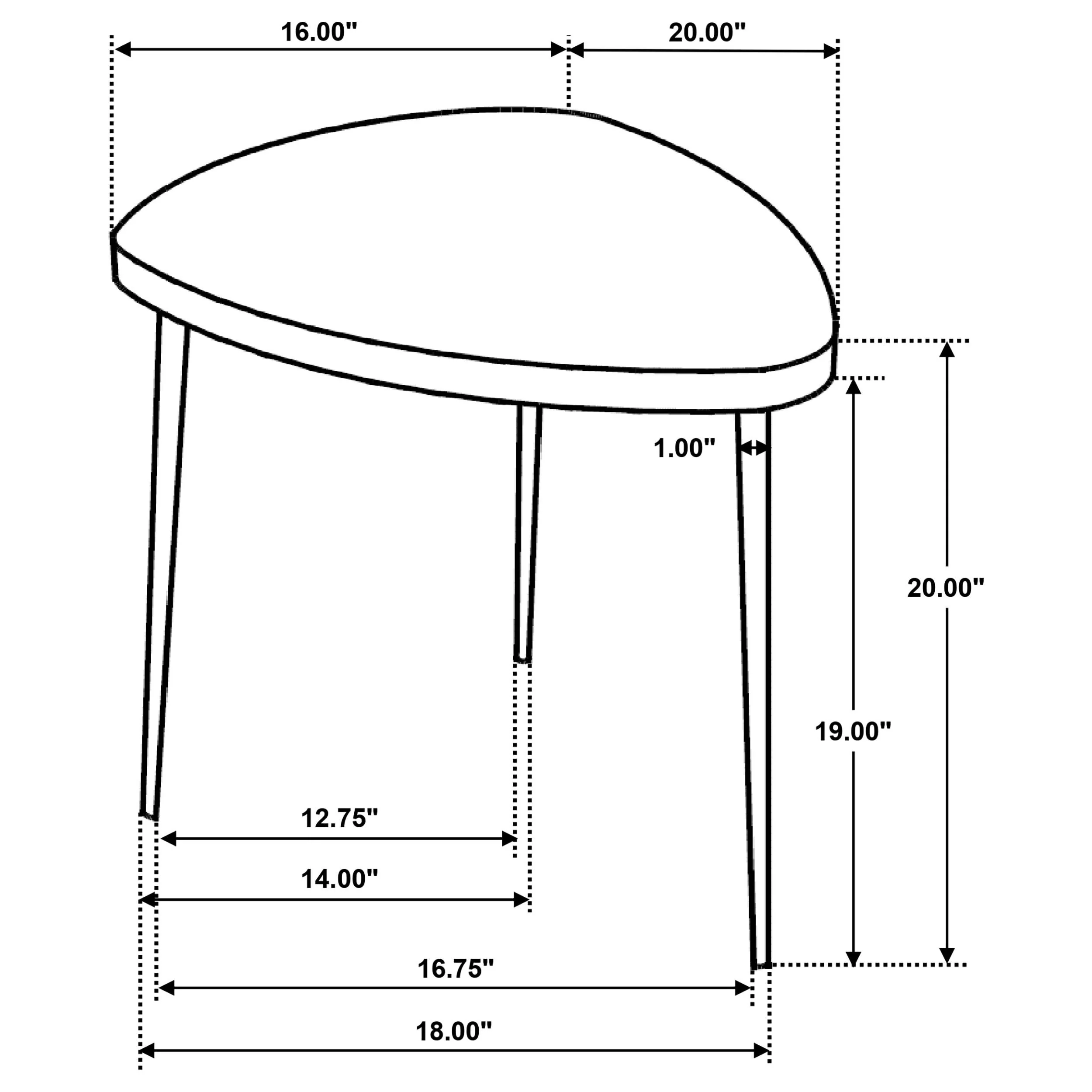 Odessa Black 3-Piece Triangular Coffee and End Table Set - Image 11