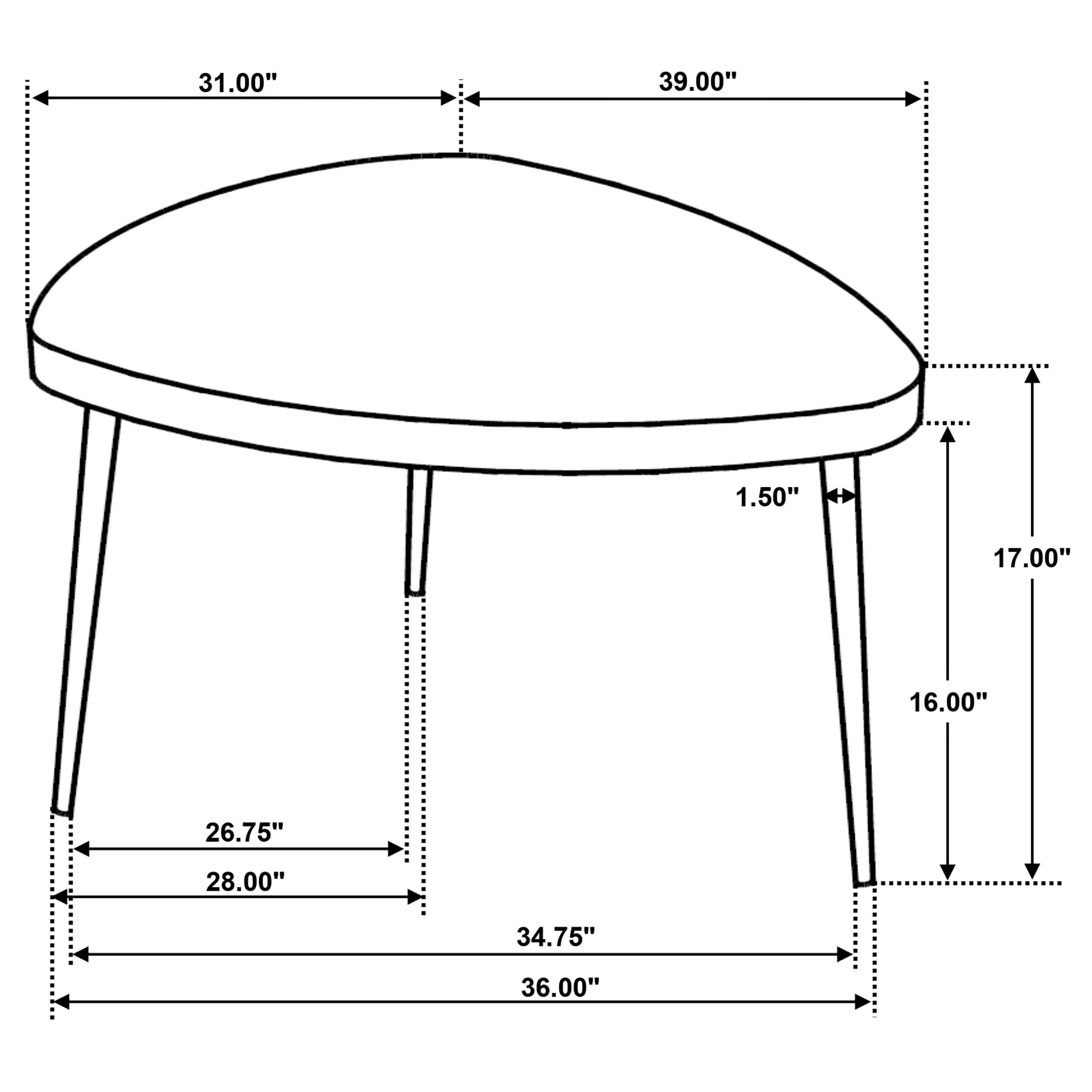 Odessa Black 3-Piece Triangular Coffee and End Table Set - Image 12