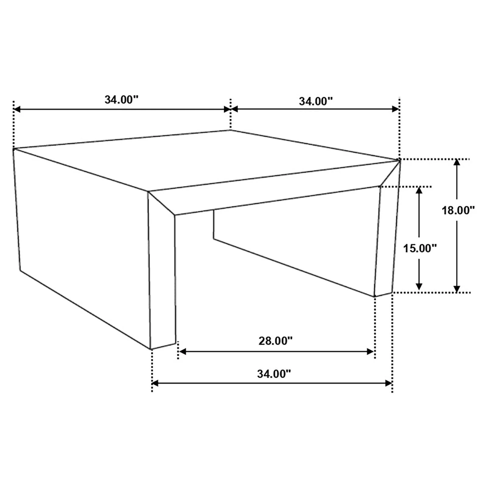 Odilia Square Solid Wood Coffee Table Auburn - Image 8