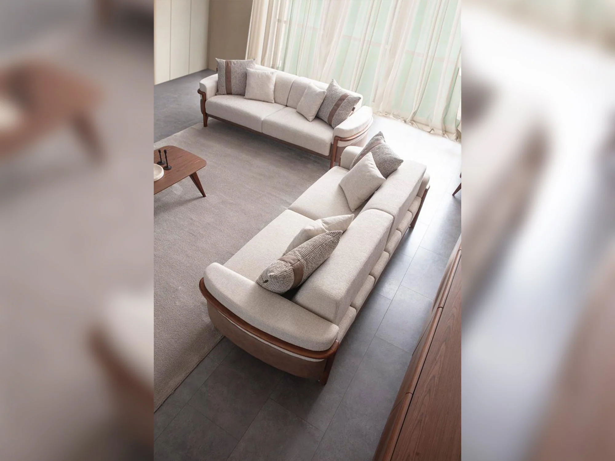 Odin Cream Convertible 3 Seater Sofa - Image 6