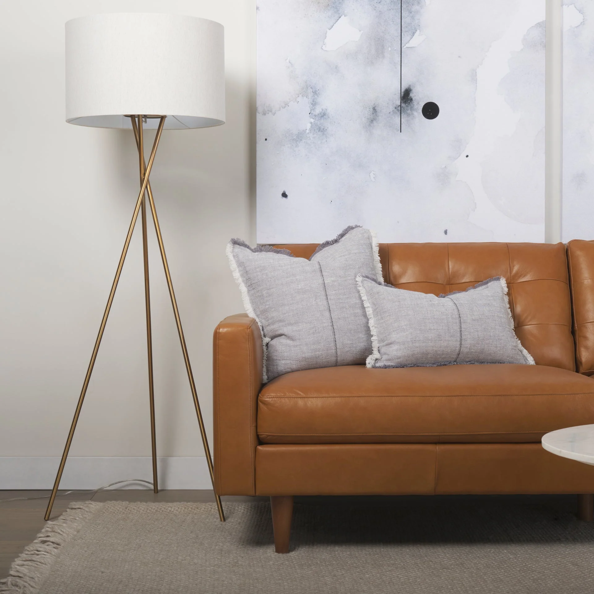 Olaf Tan Leather Sofa - Image 13