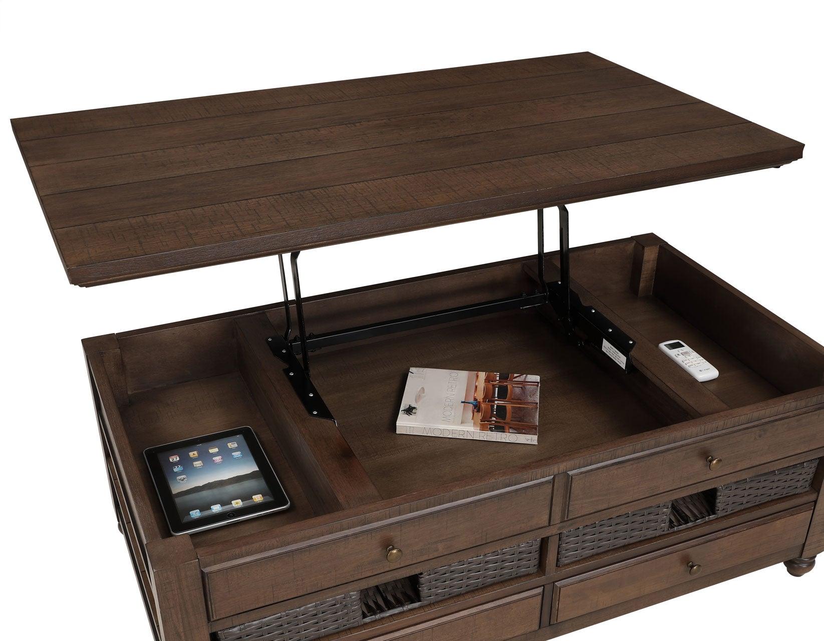 Oliver Lift-Top Cocktail Table with Casters - Image 5