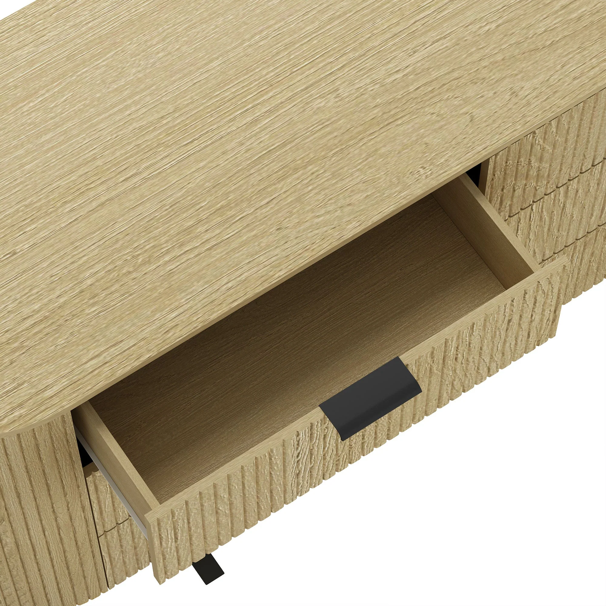 Olivia 71.3" Double Dresser in Natural Oak and Black - Image 5