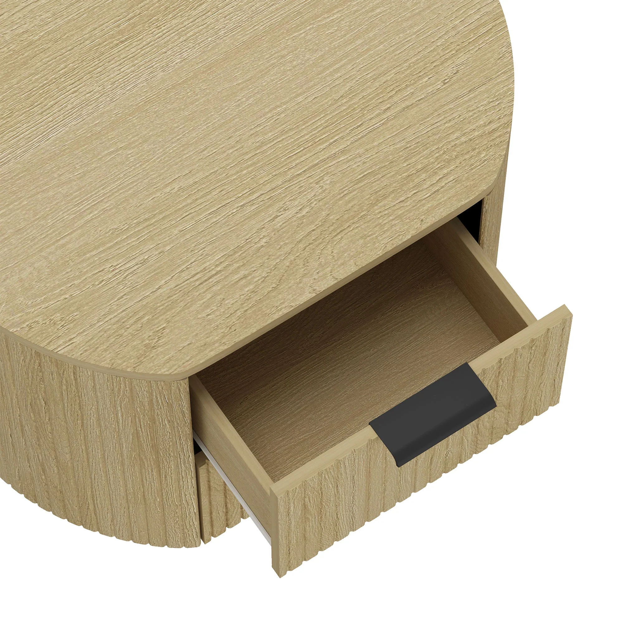 Olivia Nightstand in Natural Oak and Black (set of 2) - Image 5