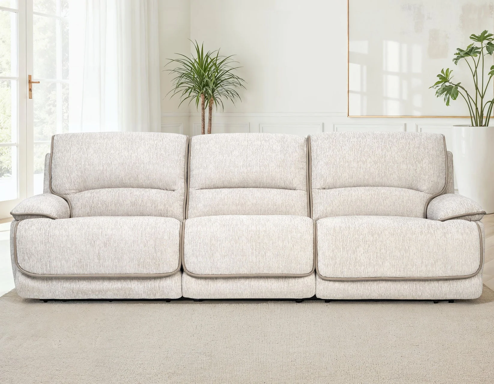 Olsen Dove 3-Piece Dual-Power Zero-Gravity Modular Reclining Sofa