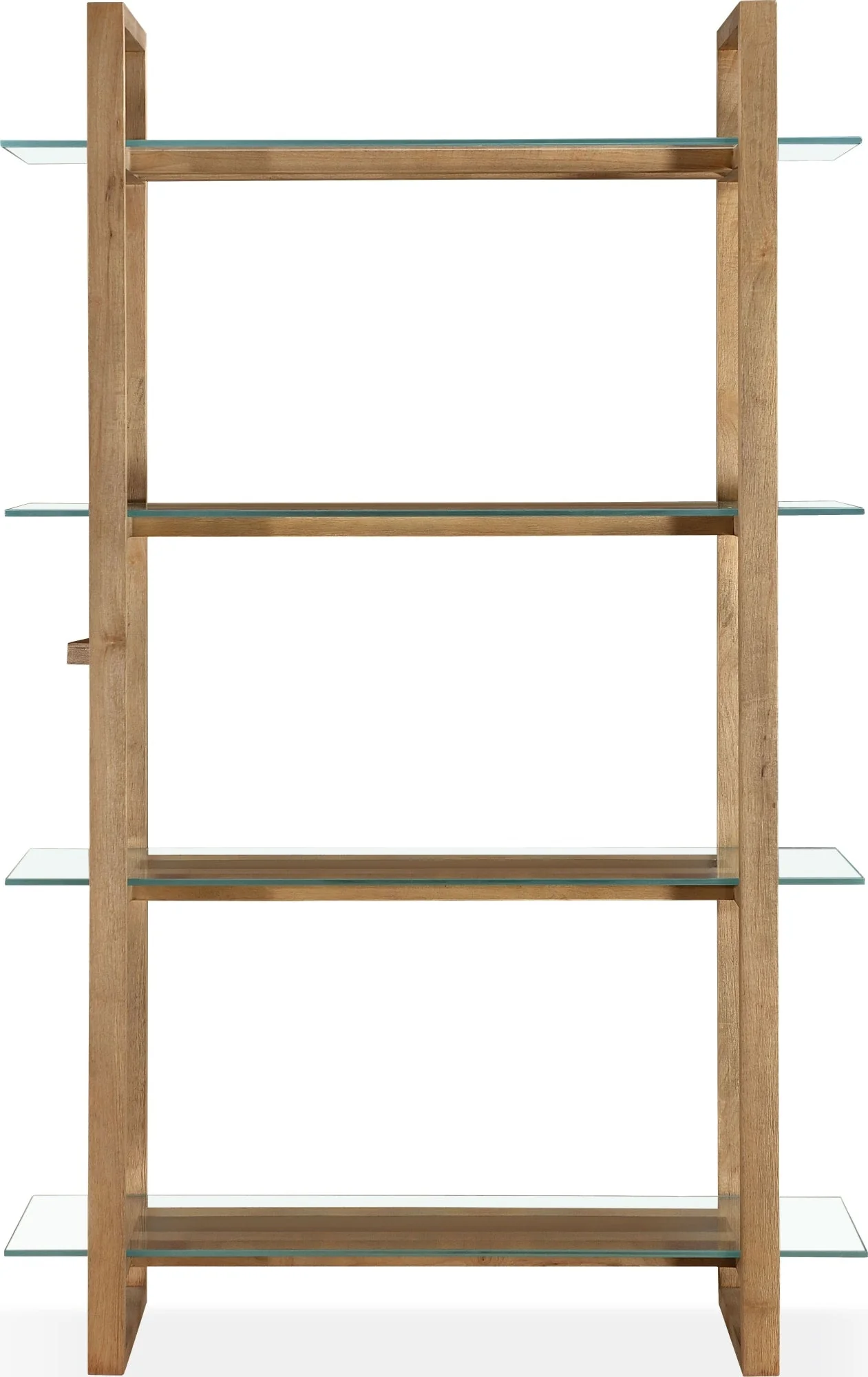One Bisque/Clear Modern Coastal Glass Shelf Bookcase - Image 4