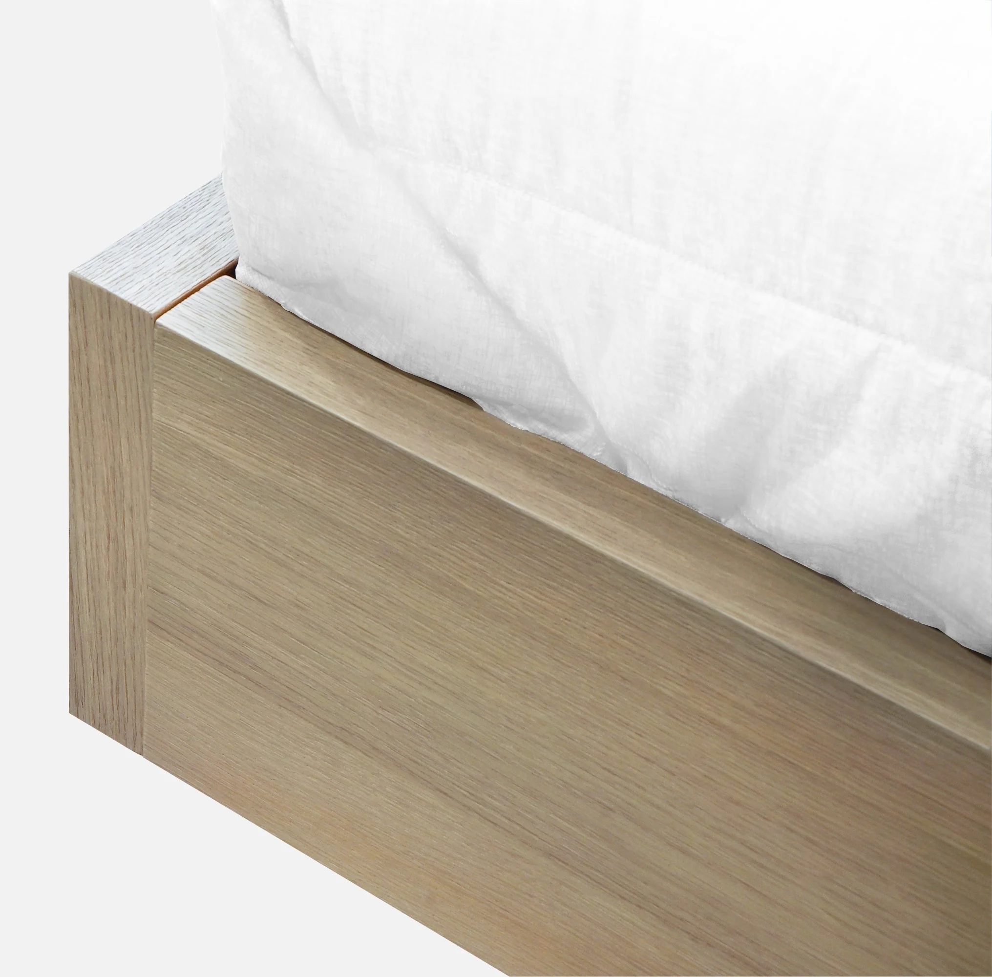 One Coastal Modern Live Edge Full Wall Bed with Floating Nightstands in Bisque - Image 4